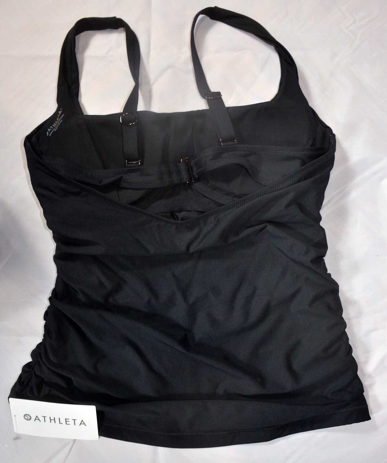 NWT $74 Athleta Sz 38D/DD 38 D/DD Black Square Neck Bra Cup Tankini Top #531213