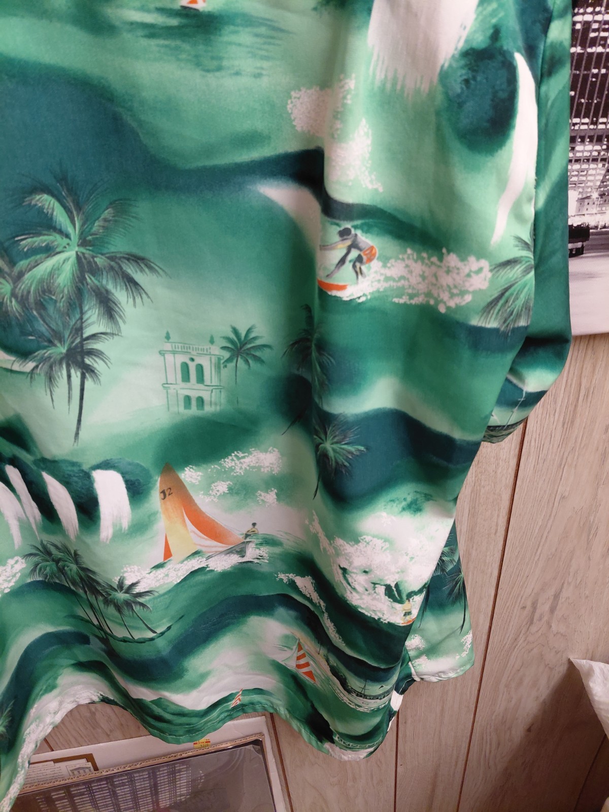 Vtg 70’s Kennington Loop Collar Beach Hawaiian Aloha Polyster Men’s Shirt L