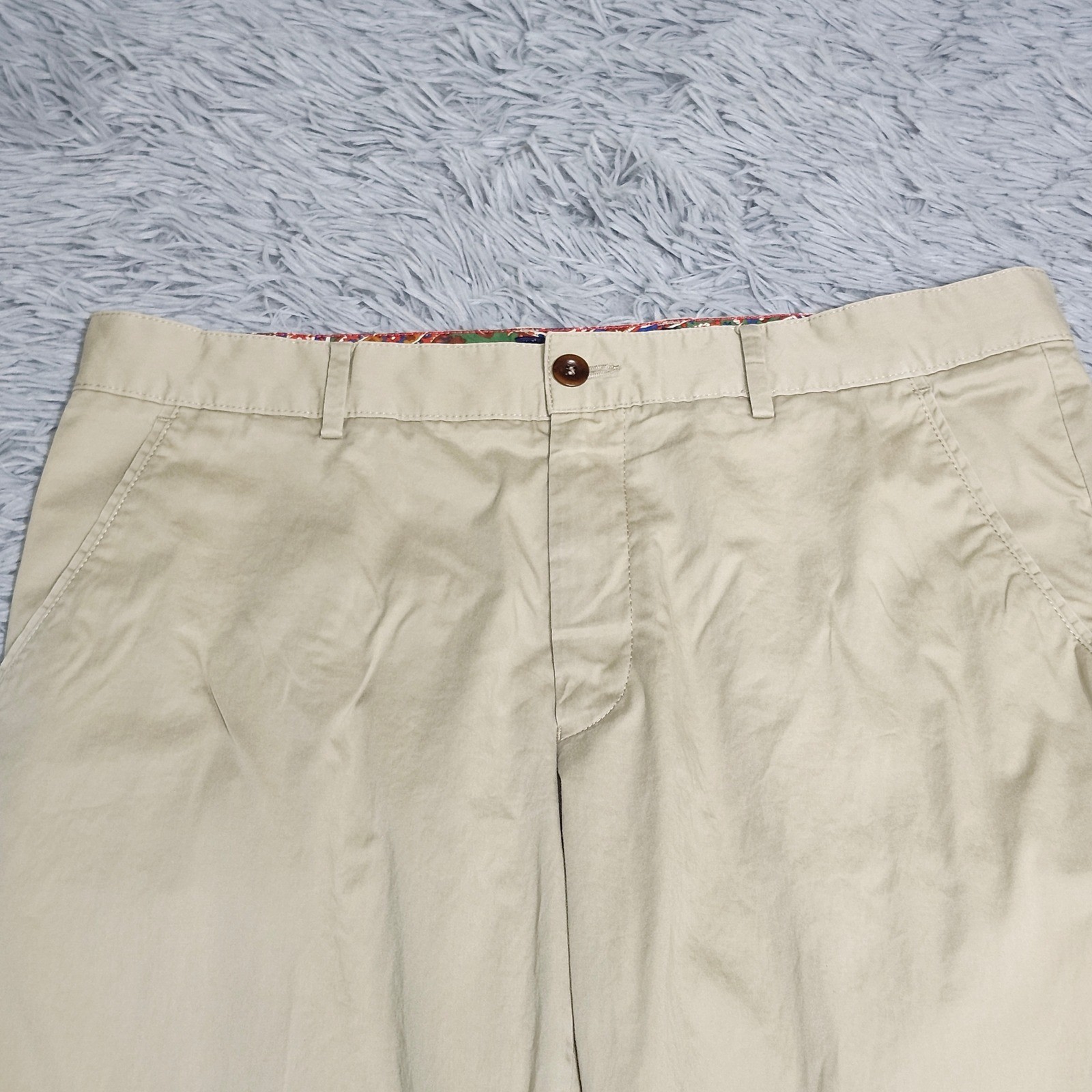 Alberto Chino Pants Mens 35×30 Hemmed Beige Cooler Ceramica Cotton Modern Fit