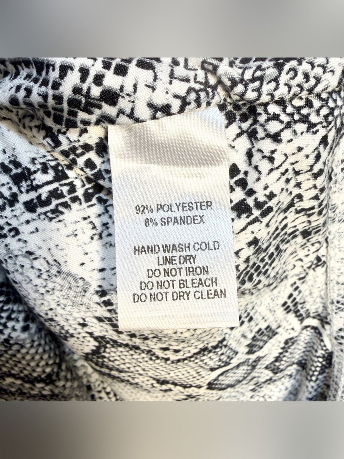 LULUS Women’s Wildlife Black and White Snake Print One Piece Bodysuit Size XS