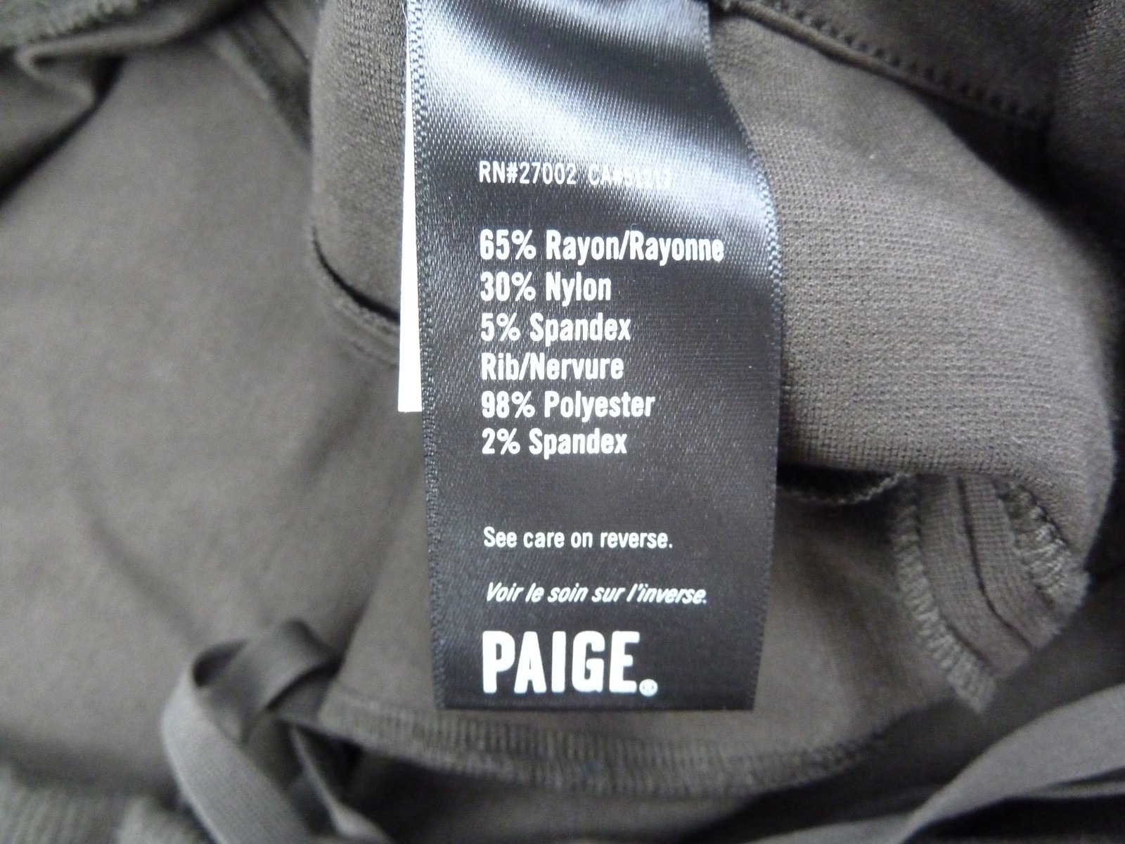 Paige Womens Large Brown Trousers Zip Closure Stretch