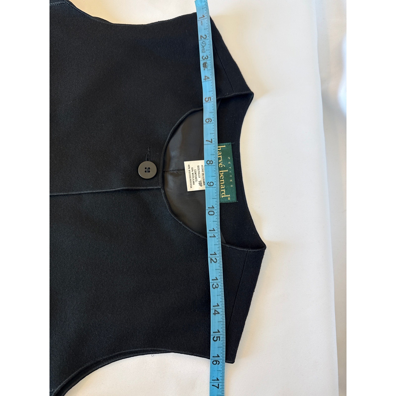 Harve Benard Black Wool Vest Women’s 10 Petite Classic Professional Ukraine Made