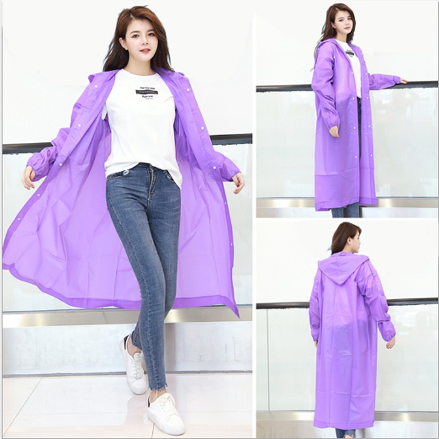 Waterproof Jacket Raincoat Rain Coat Hooded Poncho Rainwear for Women Men Adults