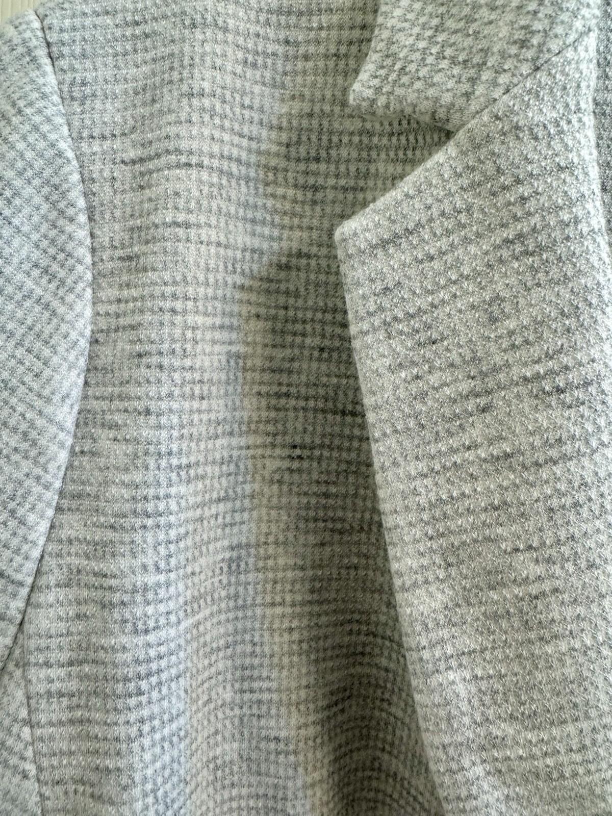 TALBOTS Aberdeen Knit Blazer Jacket Heather Gray Two Button Stretch Comfort (1X)