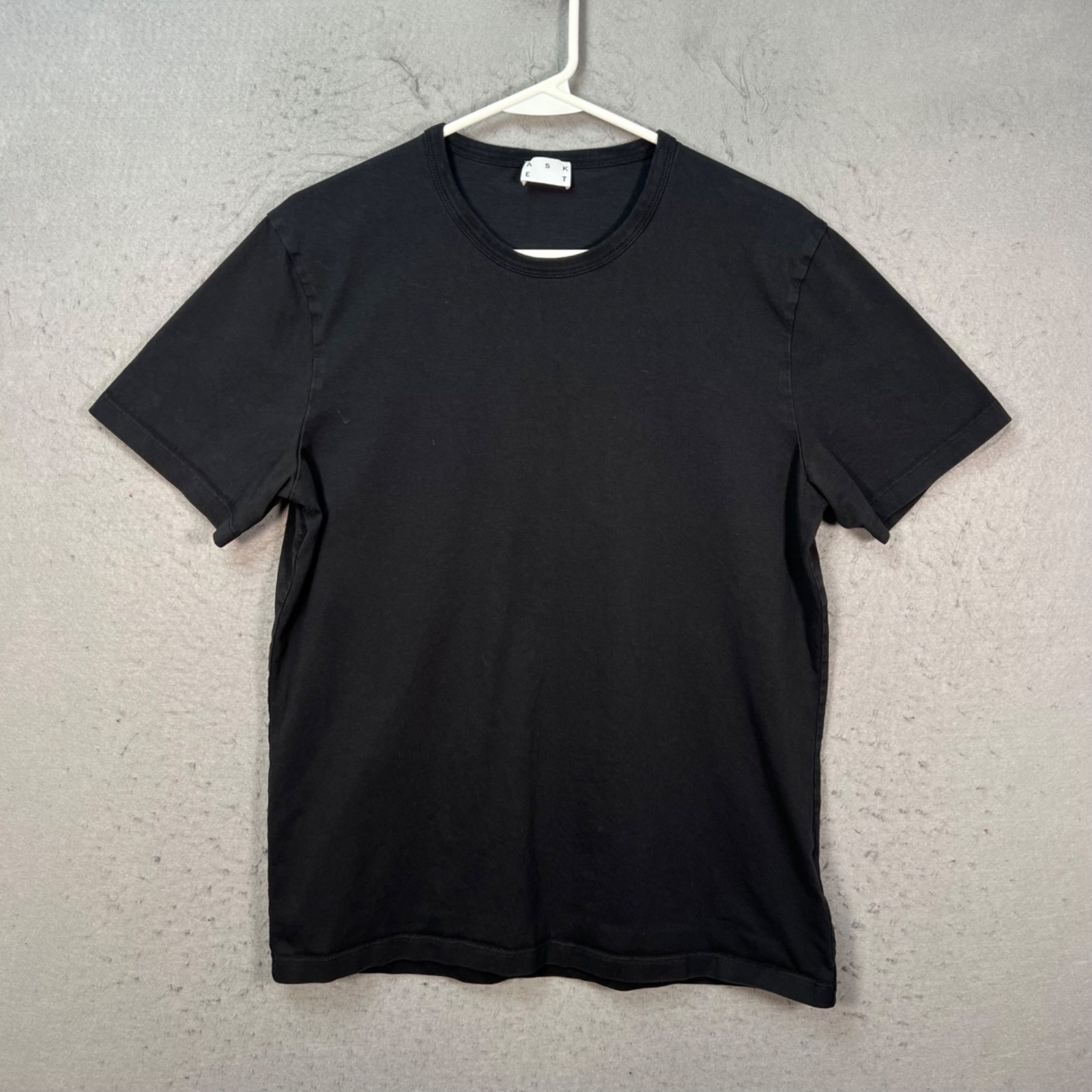 Asket Black Organic Cotton T-Shirt Mens Size Medium Regular Fit