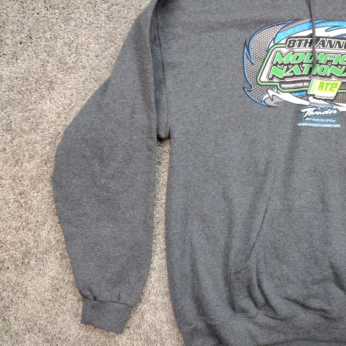 Modified Nationals Speedway Dirt Track Racing Dbl Sided Graphic Hoodie XL Bahr