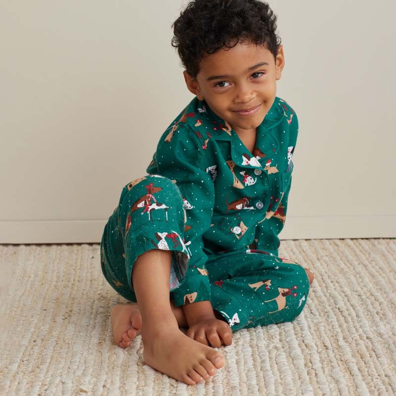 Family Flannel Kid’s Button-Down Pajama Set