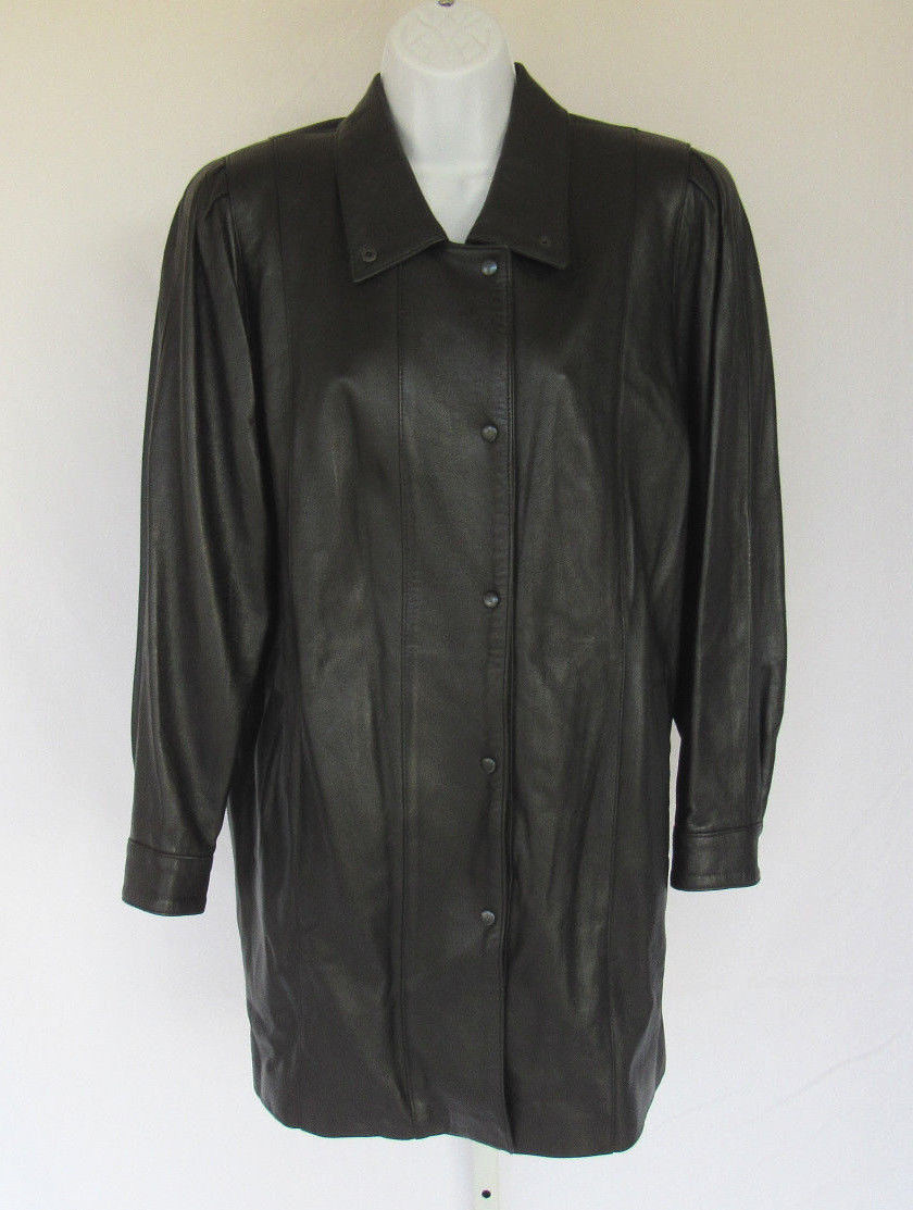 RIVOLI ITALIAN CALF LEATHER WOMEN’S COAT BLACK SIZE 9 LIKELY NEVER WORN!!!