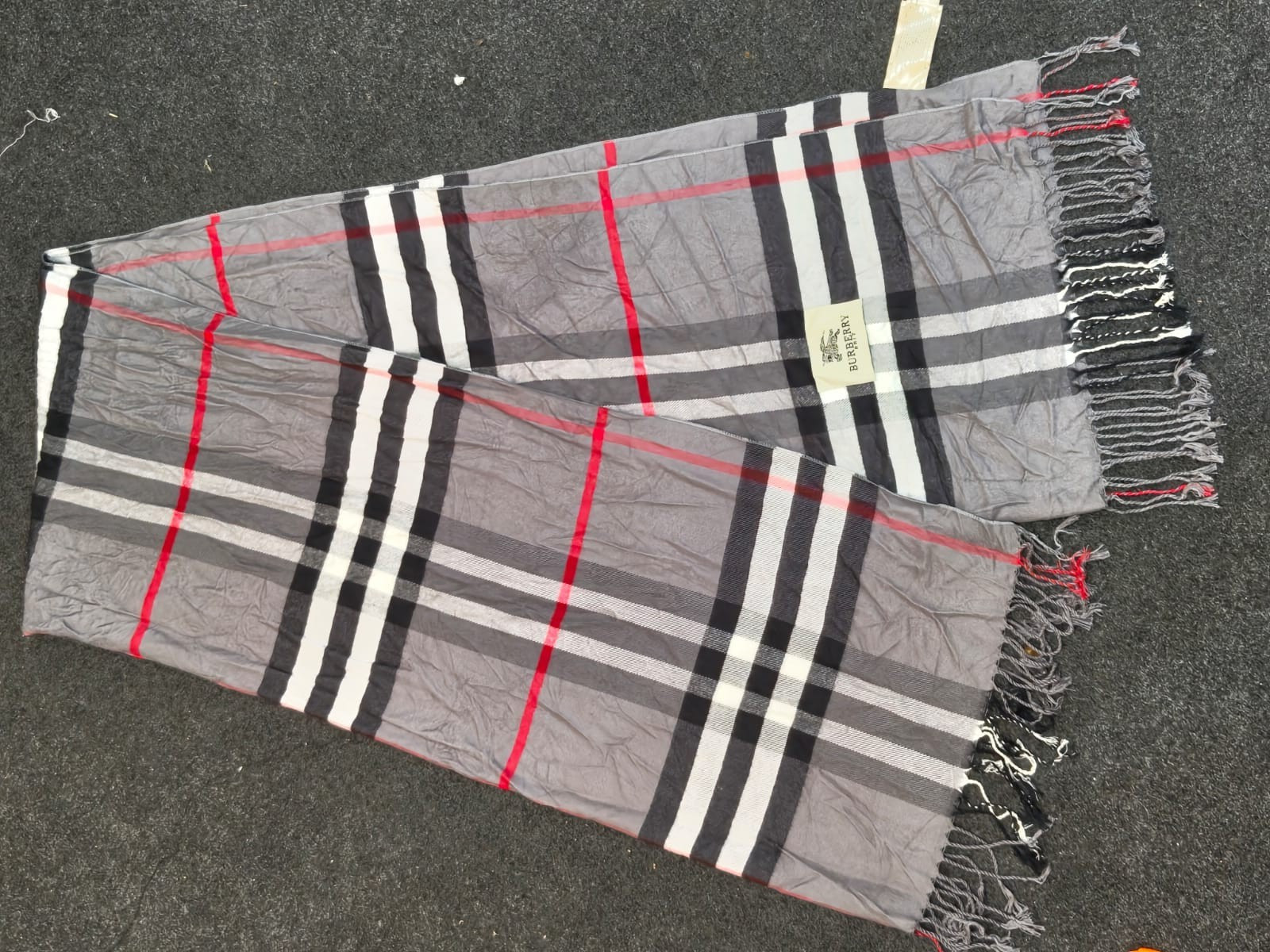 Burberry London Scarf Classic Check Shawl Wrap Vintage Plaid Made In Scotland