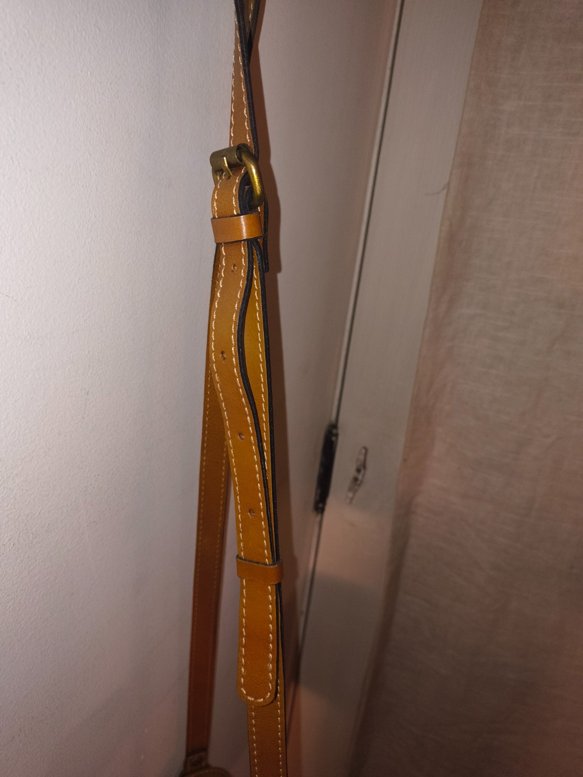 Authentic Patricia Nash Italian Leather Small Crossbody Saddle Bag – Tan Cognac