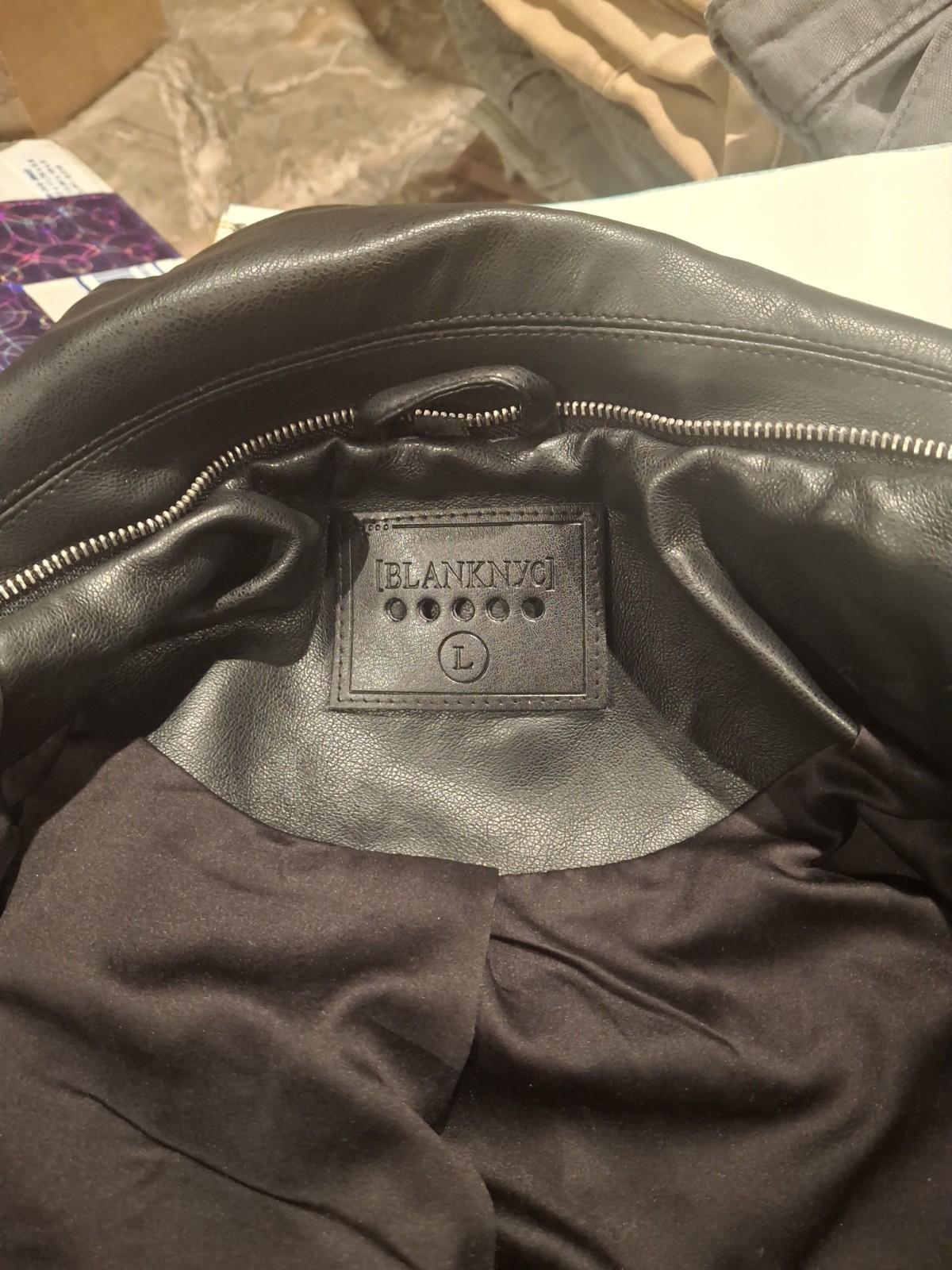 jacket bikers style black faux leather