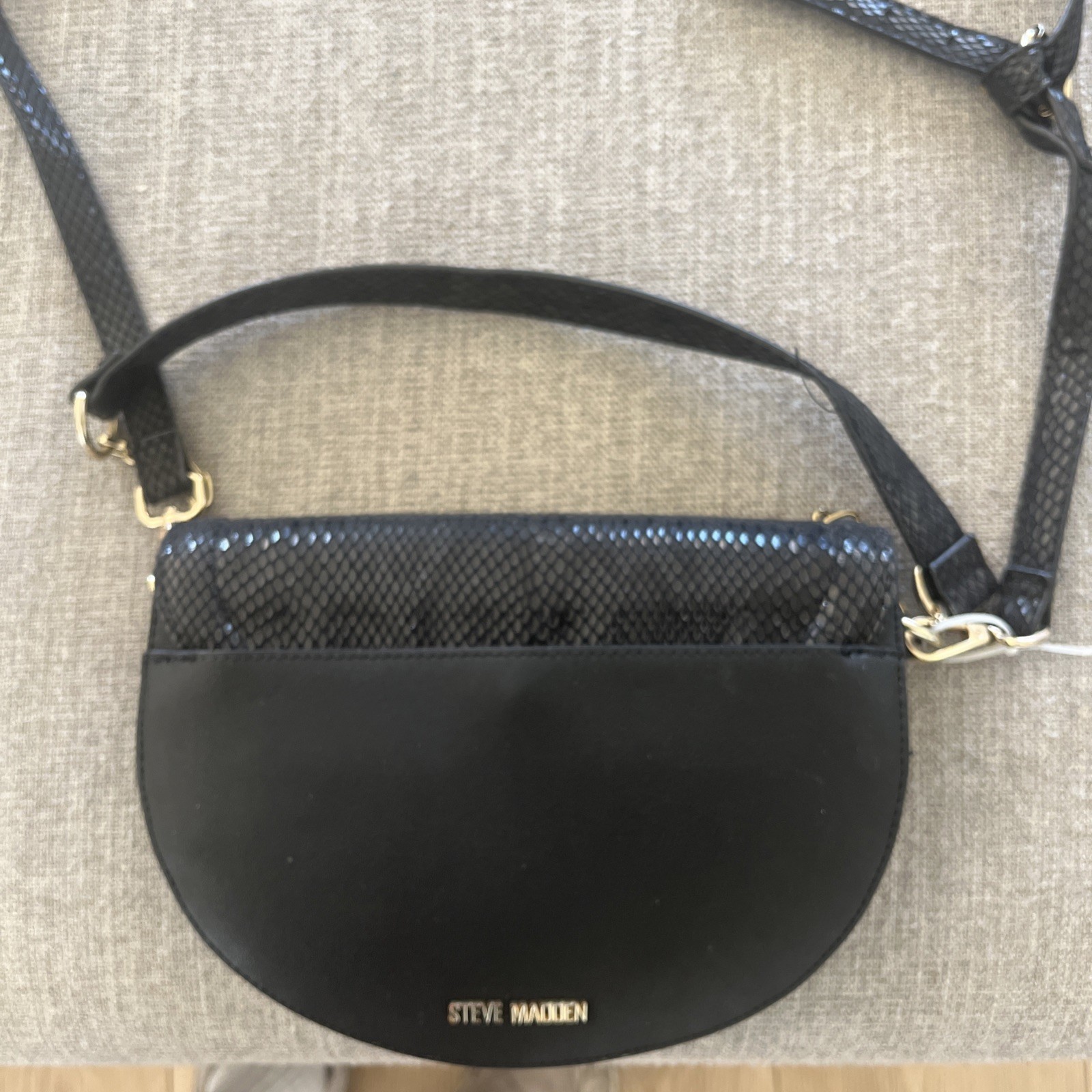 steve madden purse crossbody black leather handbag