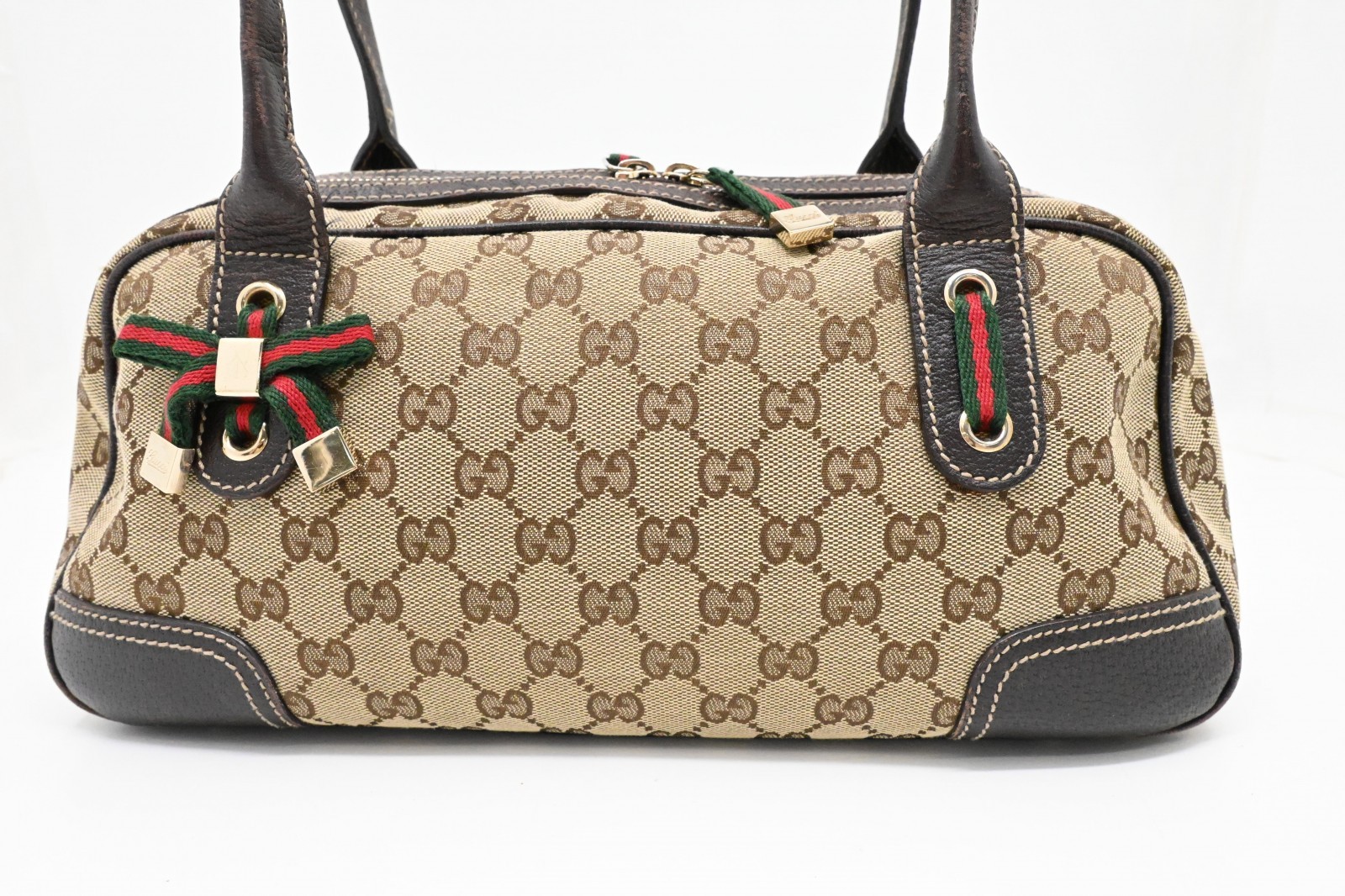 Authentic Gucci GG Canvas Princy Handbag 161720