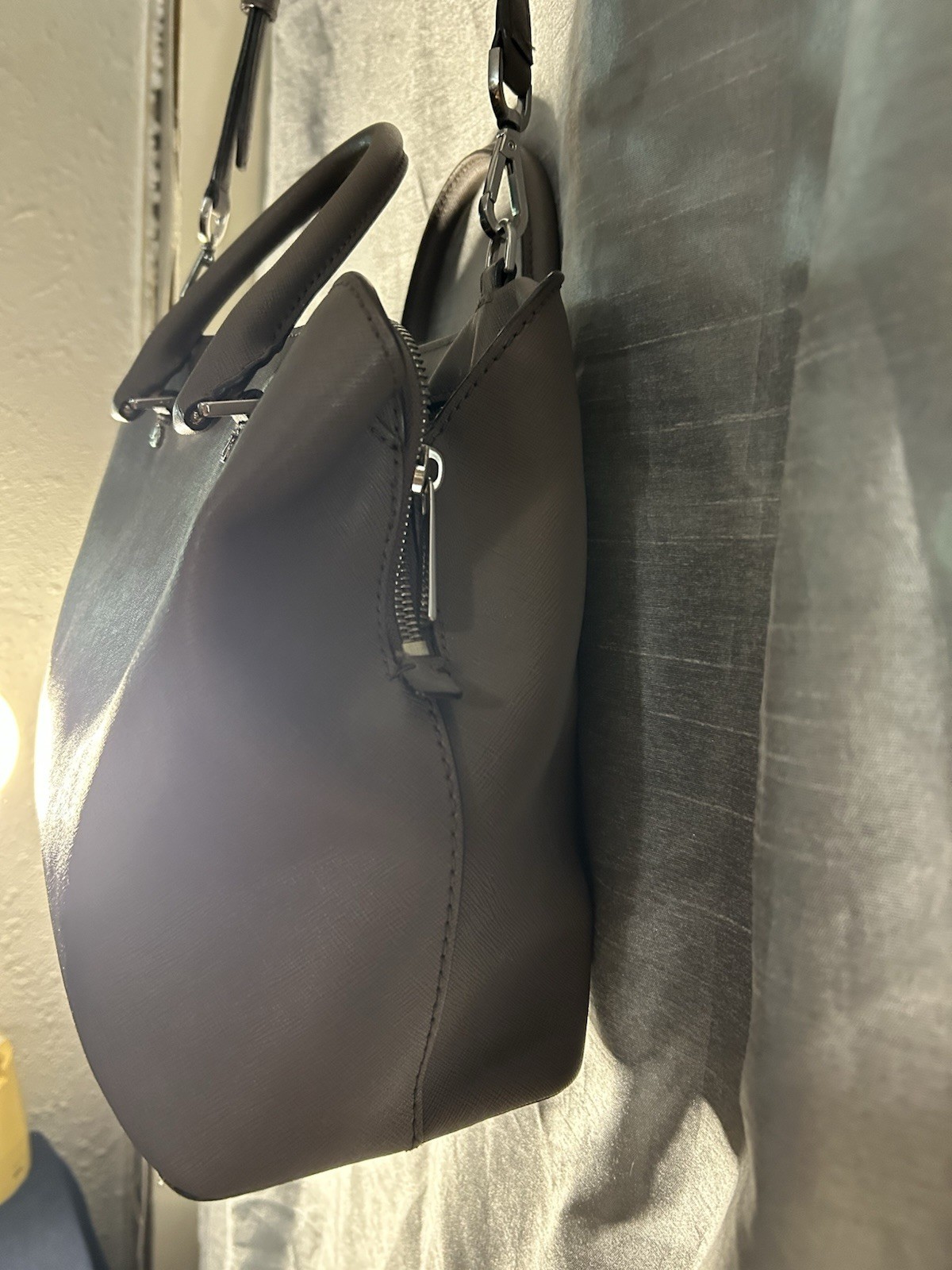 Michael Kors Savannah Large Leather Satchel Dark Taupe 13“L, 9-1/2 H, 5” W