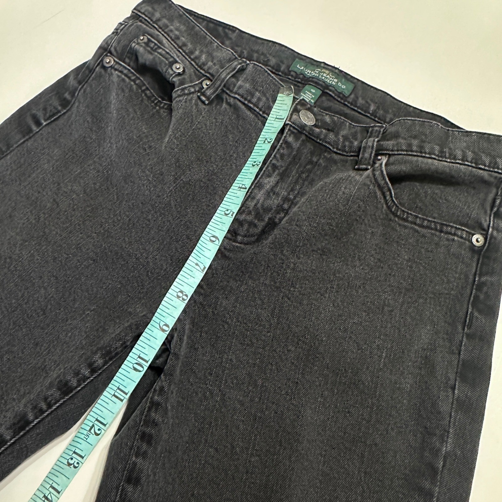 Lauren Ralph Lauren Classic Straight Leg Jeans Womens 10 Black Wash Denim Casual