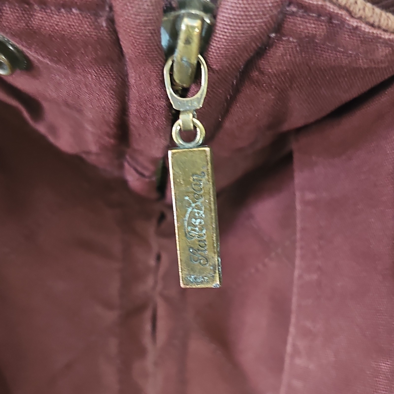 ​Vintage Stall & Dean Men’s Jacket XL Maroon Cotton Full Zip Logo Outerwear