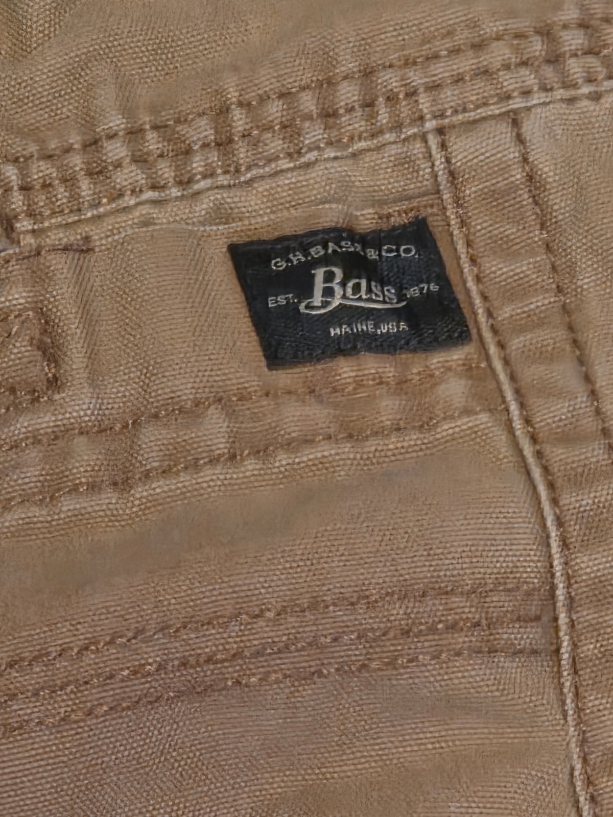 GH Bass Co Mens Canvas Work Pants Khaki Utility Hiking Trail Carpenter 40wx30L