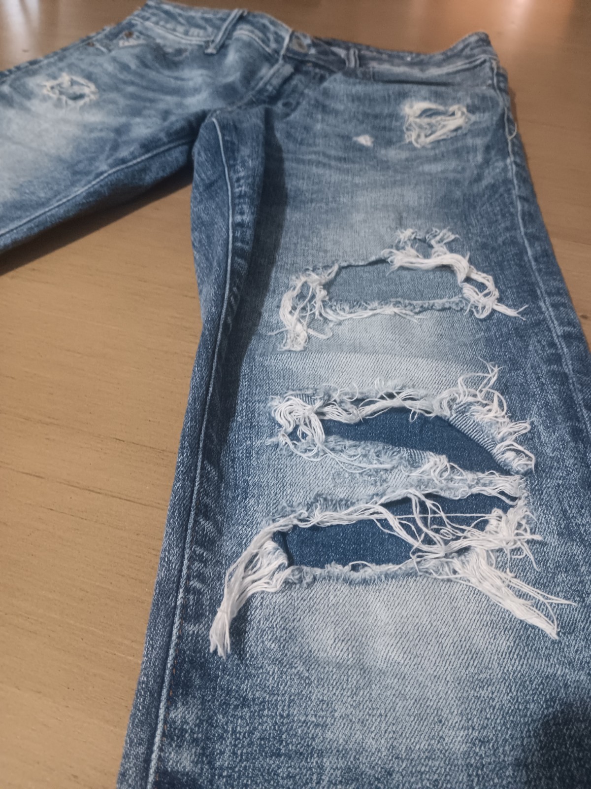 American Eagle AirFlex Jeans Mens 30×32 Distressed Ripped Blue Denim Stretch
