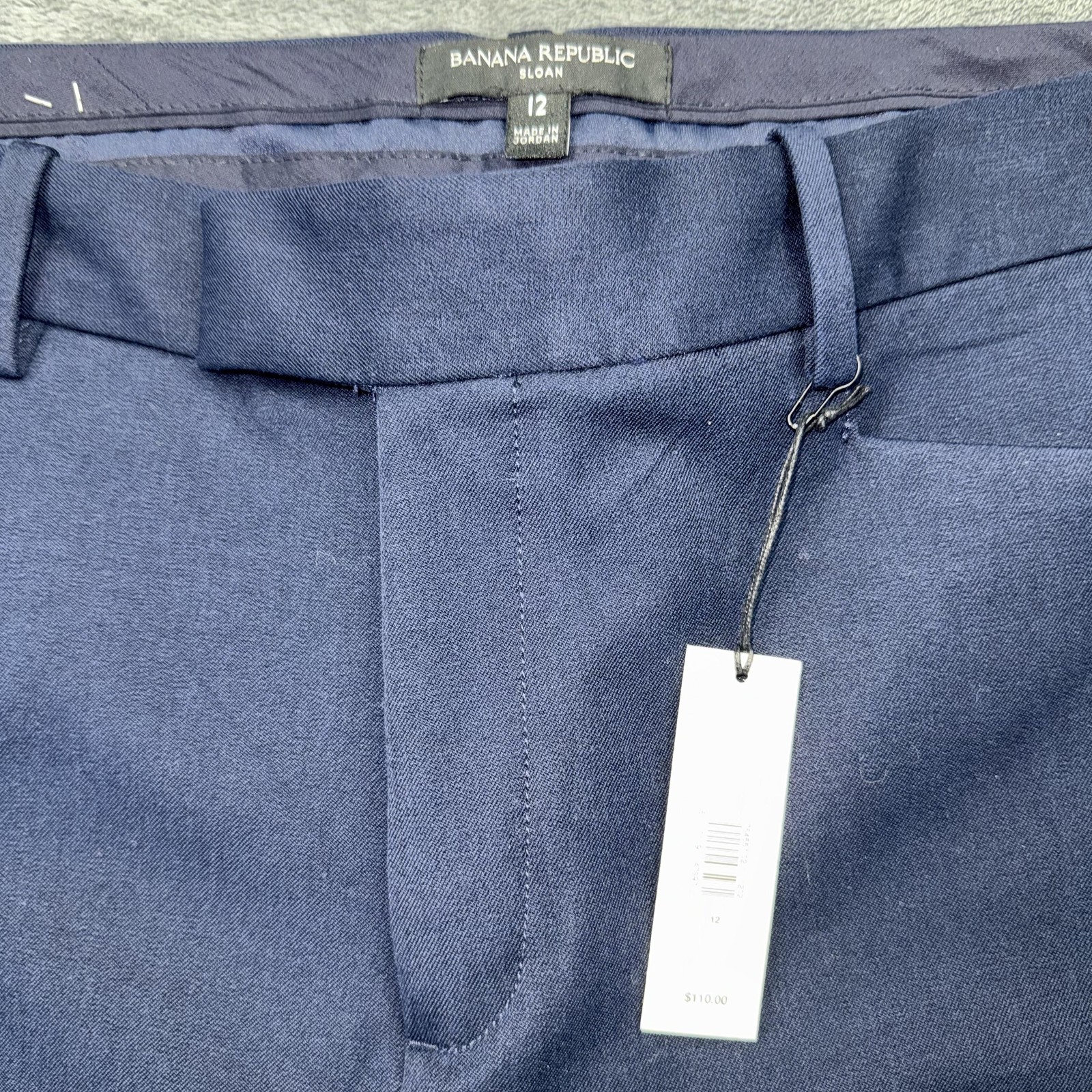 Banana Republic Sloan Pants Womens 12 Blue Twill Slim Ankle Dress Stretch NWT