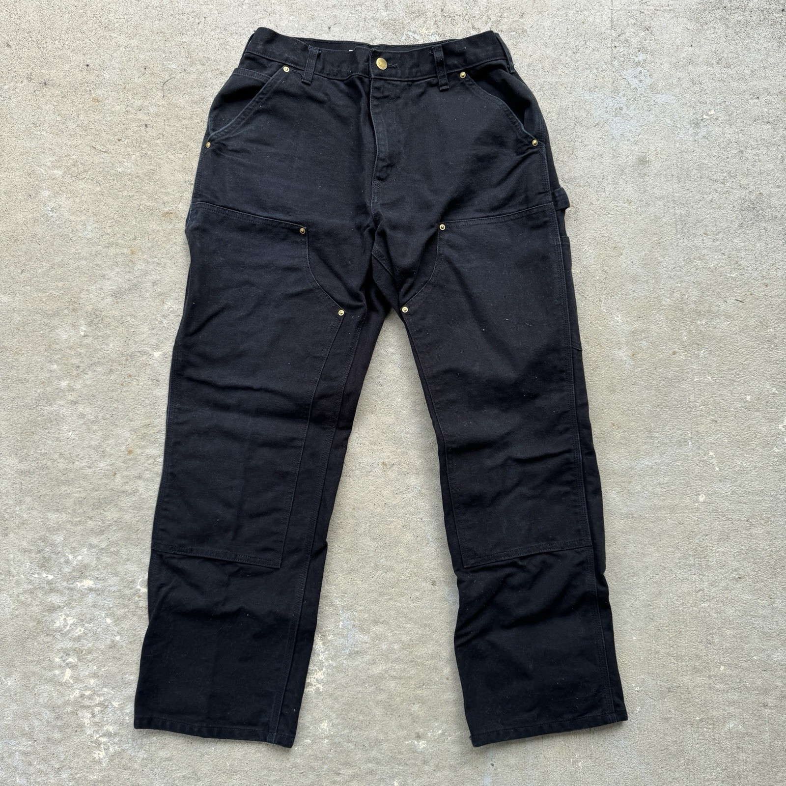 Carhartt Black Double Knee 106679 BLK Loose Fit Work Pants Men’s 32 x 29