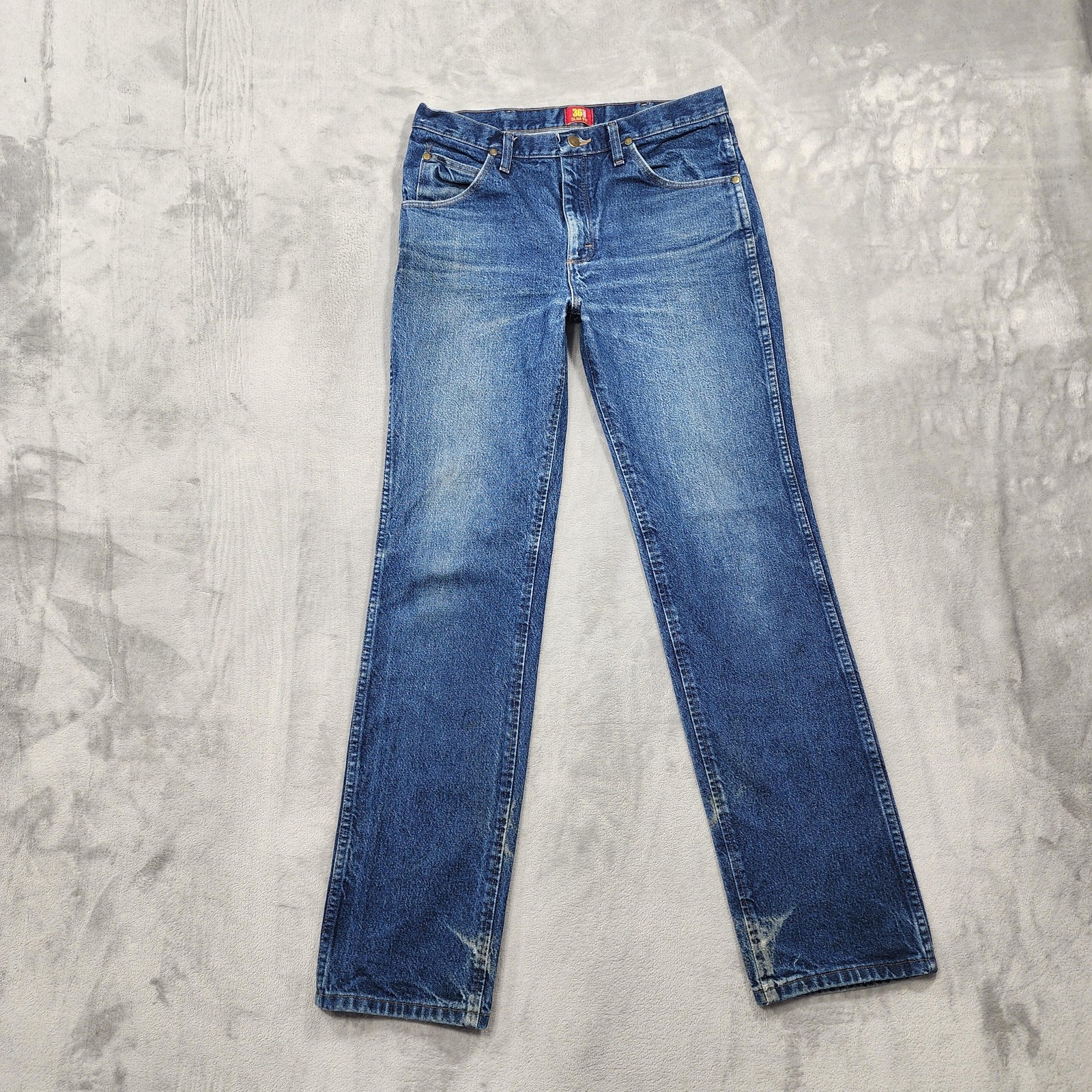 Wrangler Jeans Mens 32×34 Blue Slim Straight Cowboy Cut Denim Western 36MWZ