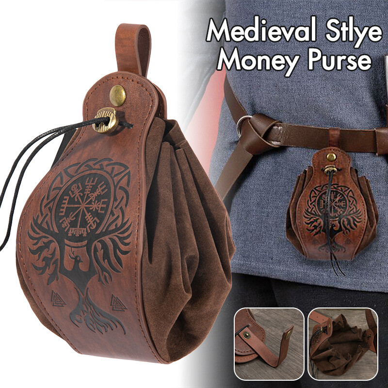 Men New Medieval Cosplay Pouch Bag Retro Knight Viking Hangable Belt Coin Purse