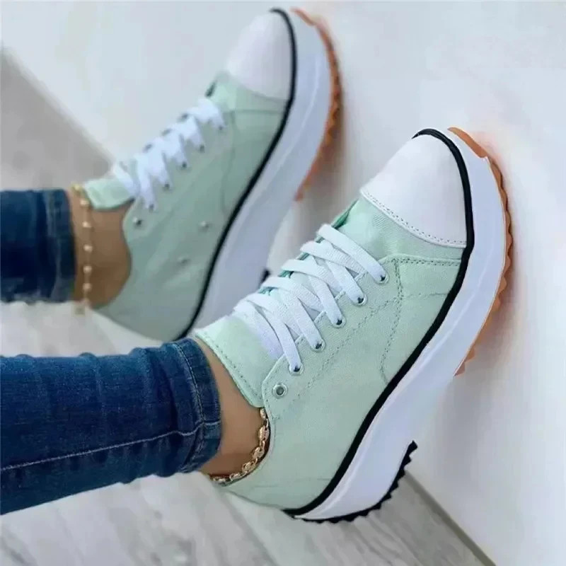 Shoes for Women Classic White Canvas Sneakers Fashion Platform Women Casual