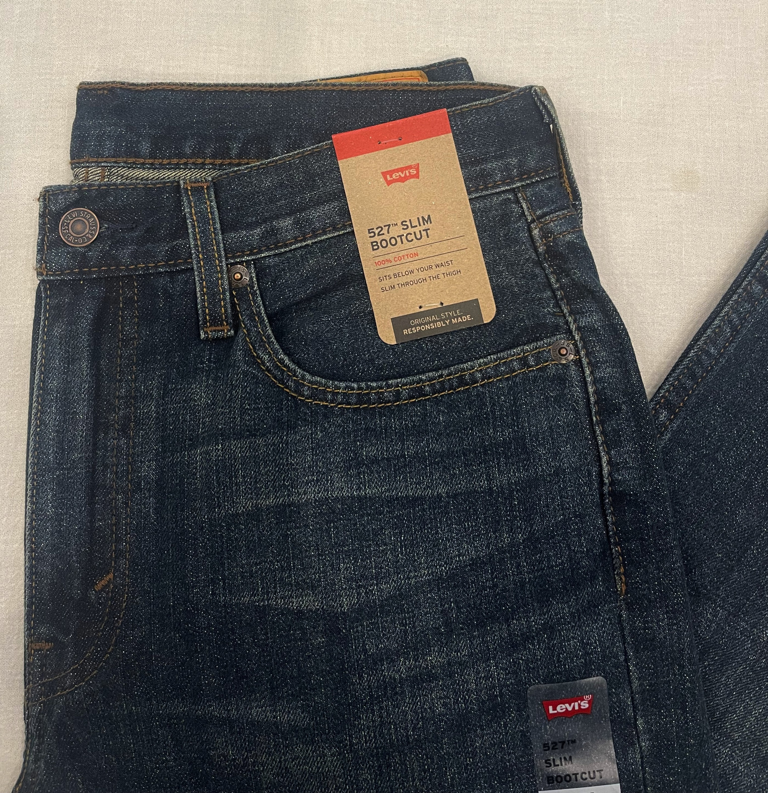 Levis 527 Slim Bootcut Mens Jeans Dark Blue Sizes: 32, 33, 34, 36 Levi #4257