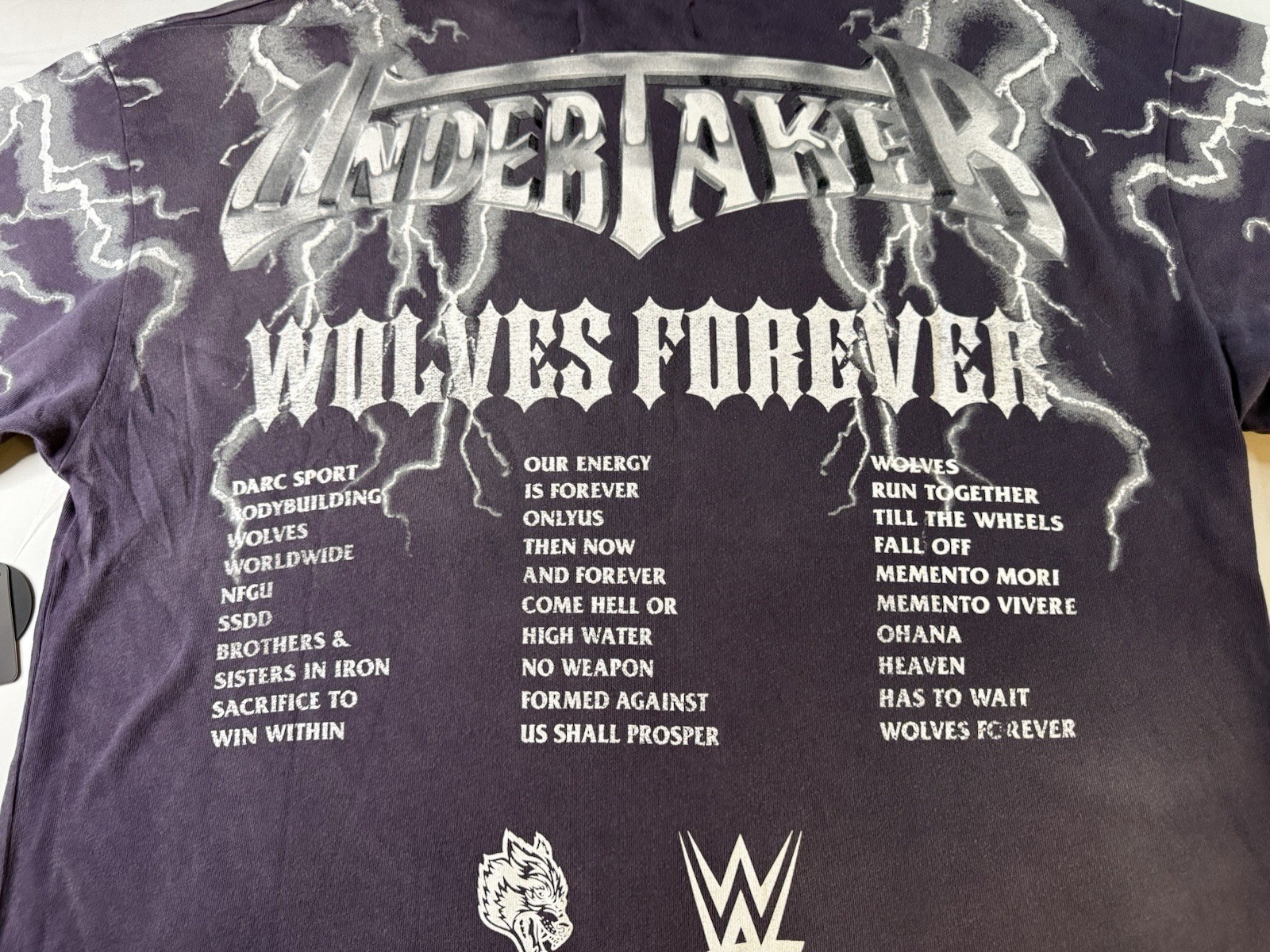 NWT WWE Undertaker Wolves Forever DARC Sport XL Purple Graphic Tee Limited