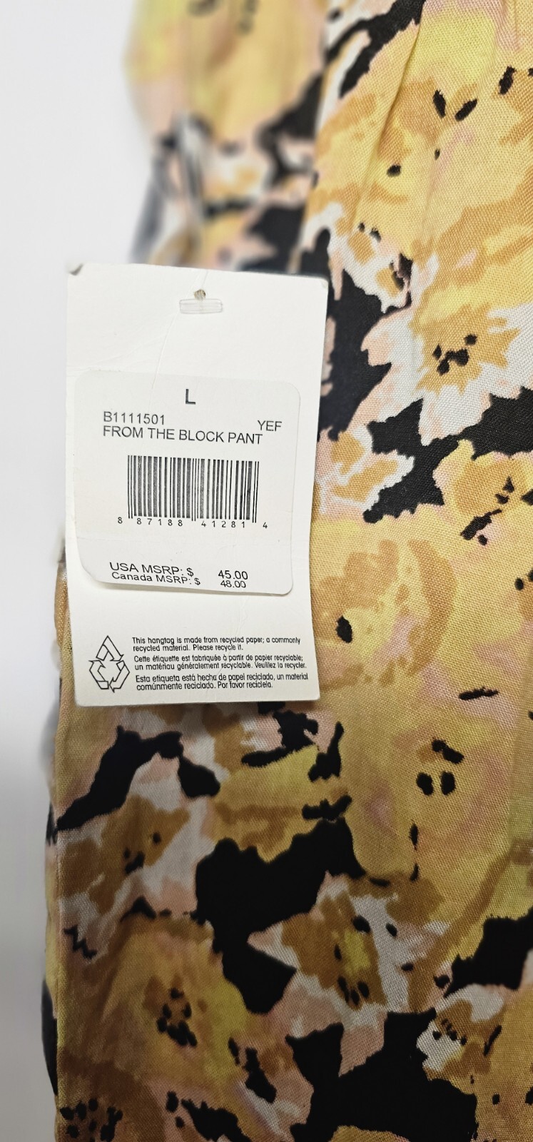 Volcom Flare Pants Women’s Large Yellow Black From The Block New