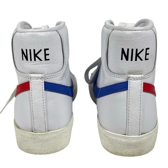 Nike Blazer ‘77 Mid Sneakers Retro Vintage Mens 7.5 White Red Blue BQ6806-11