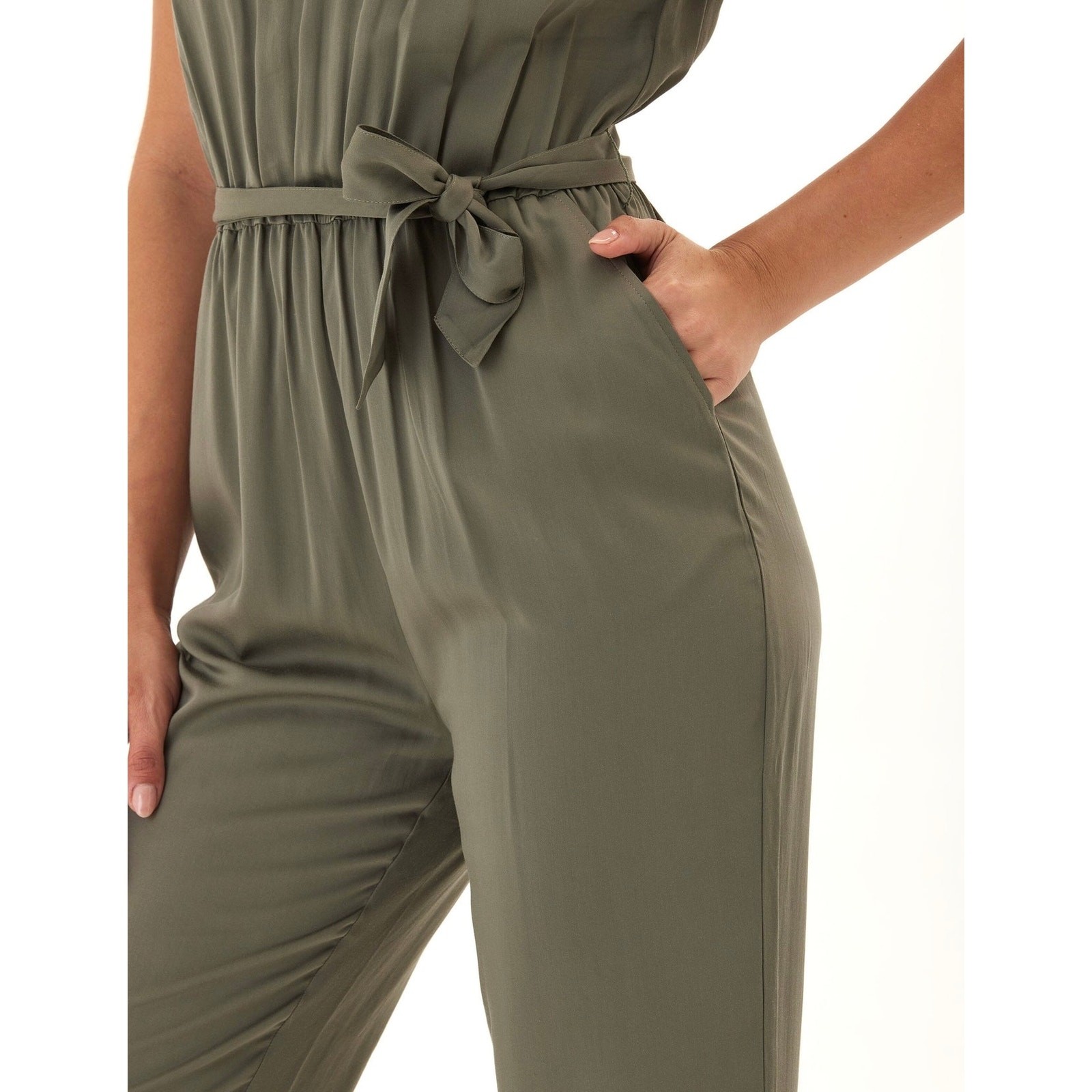 THREADS 4 THOUGHT Odyssa Ecovero Jumpsuit Womens Small Artichoke Green