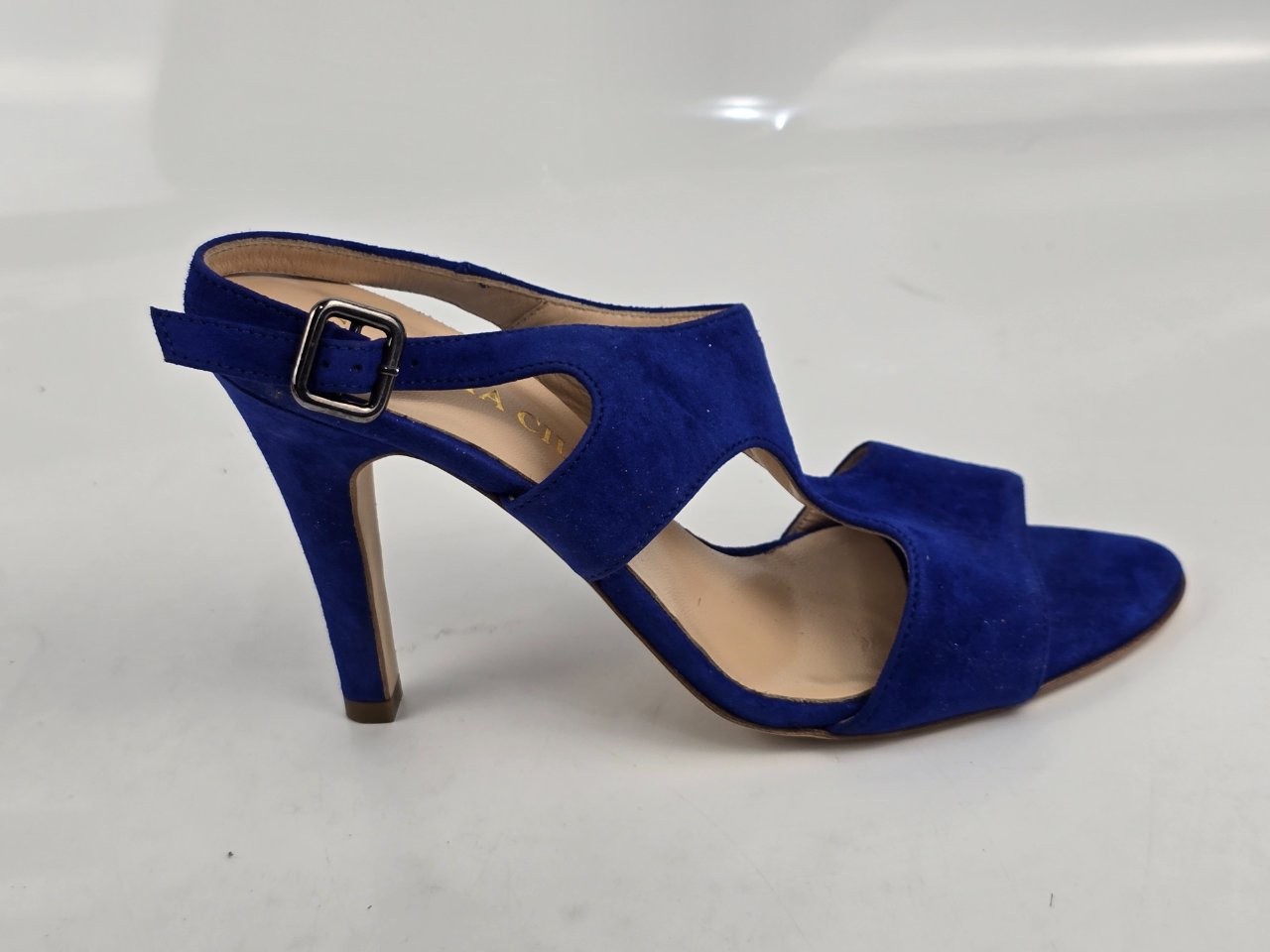 Claudia Ciuti Women’s Blue Suede Cutout Slingback Heels US Size 8.5M