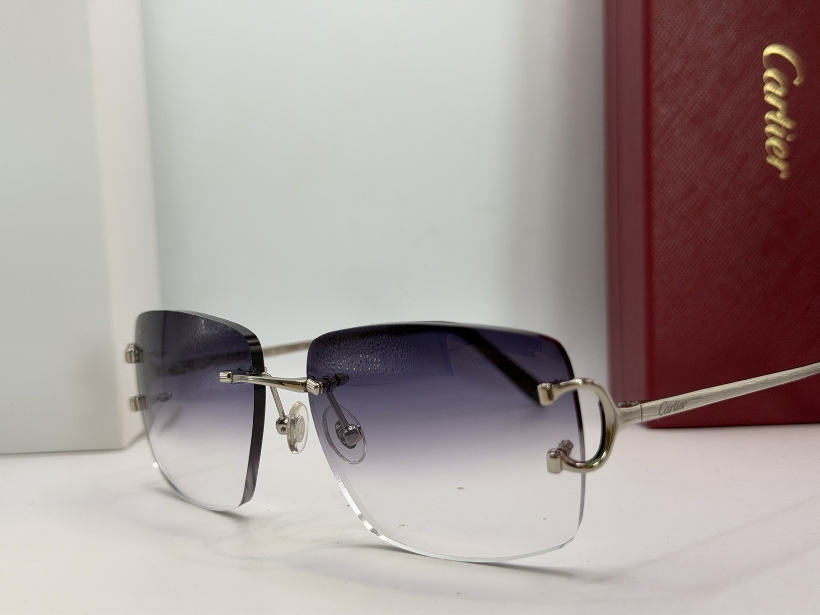 Cartier Gradient Grey Men’s Sunglasses silver C Wire CT00920