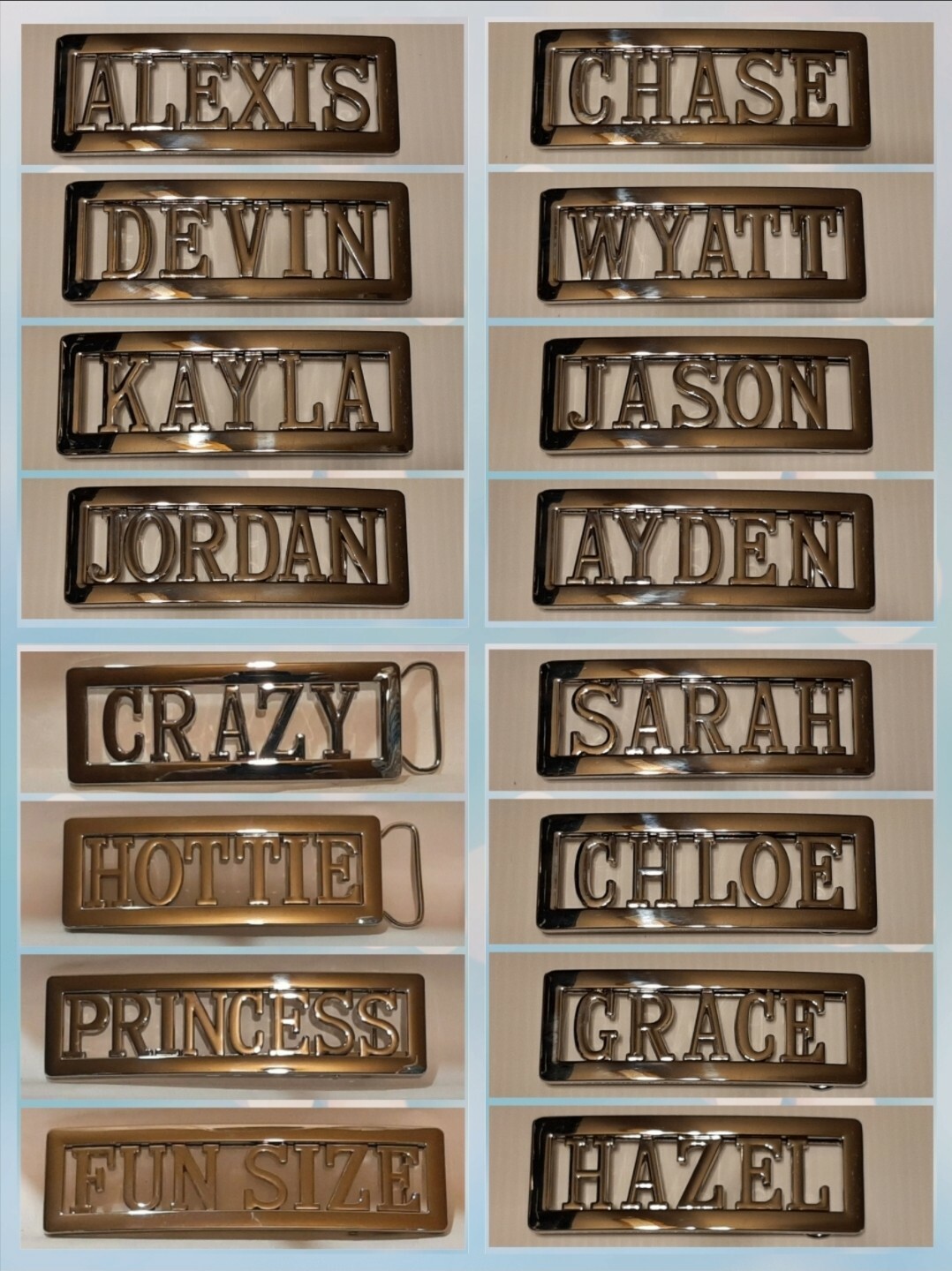 Personalized Custom Name Metal Belt Buckle -Put your name / word or# on a Buckle