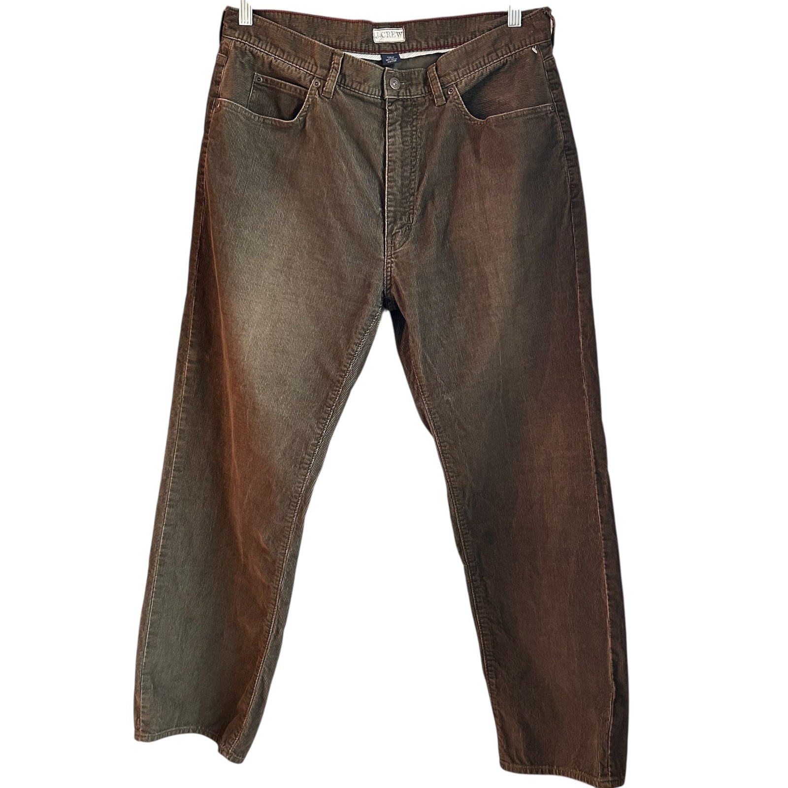 Y2K J Crew Mens Corduroy Pants Preppy Professor Ivy League 35×30 Straight Leg