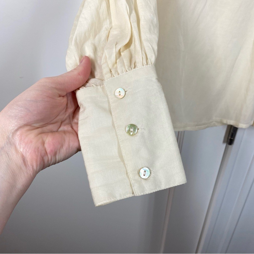 Mille Resort & Travel Florian Top in cream cotton voile size xs