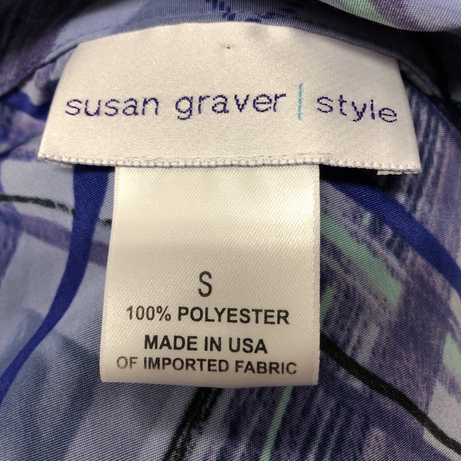 Susan Graver Style Button Up Shirt Top Purple Plaid Blouse Shoulder Pads Small