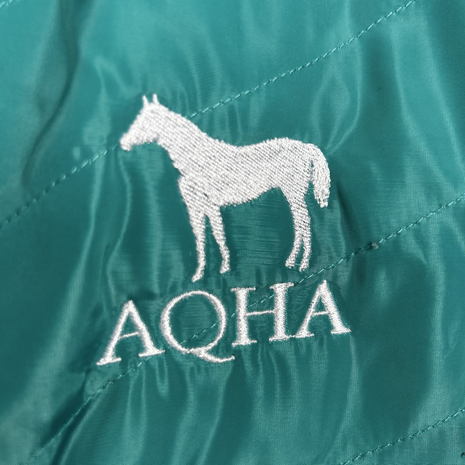 American Quarter Horse Association Embroidered STA Ranch wear Vest Turquoise Lrg