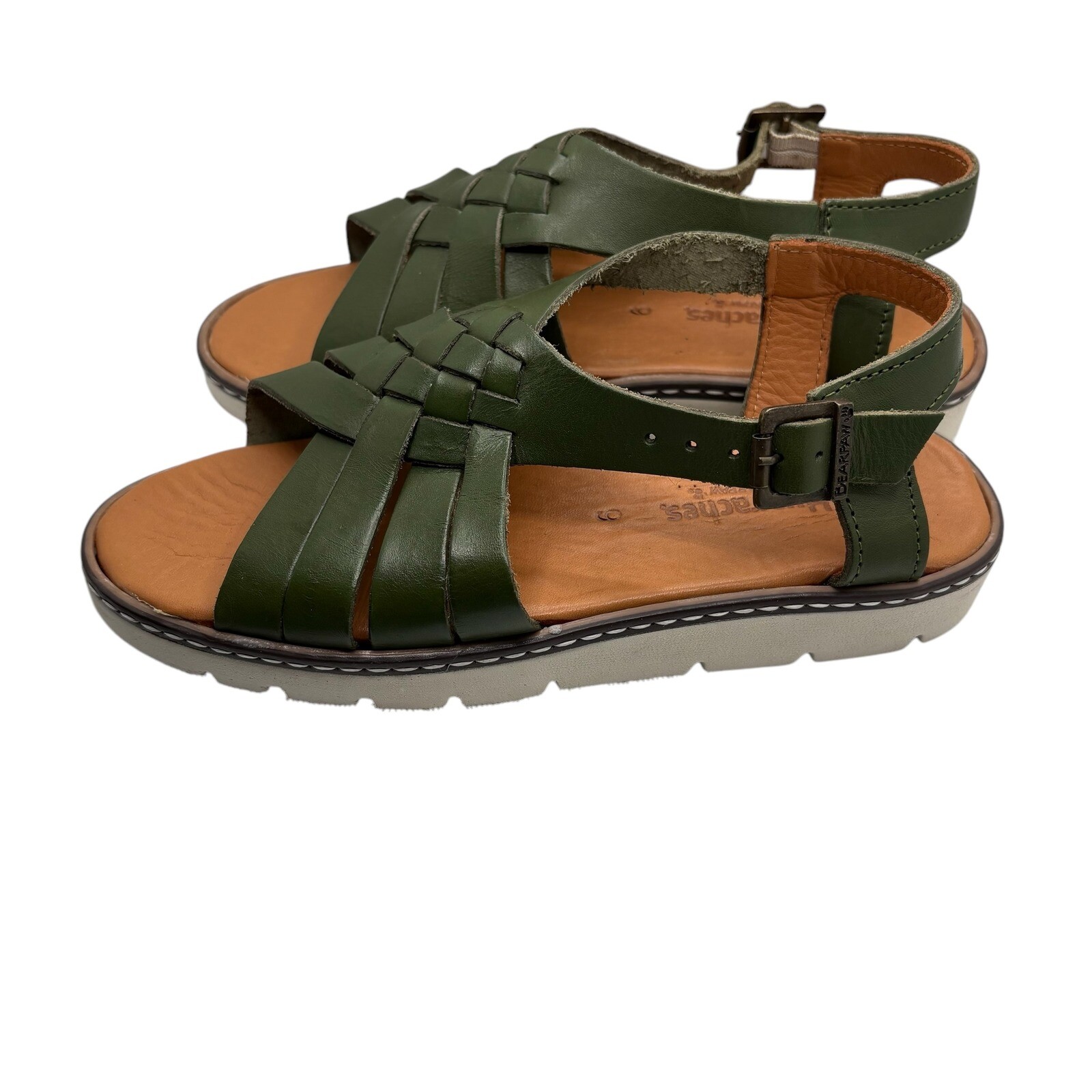 NWT Bearpaw Leah Huaraches Size 6 Slingback Hunter Green