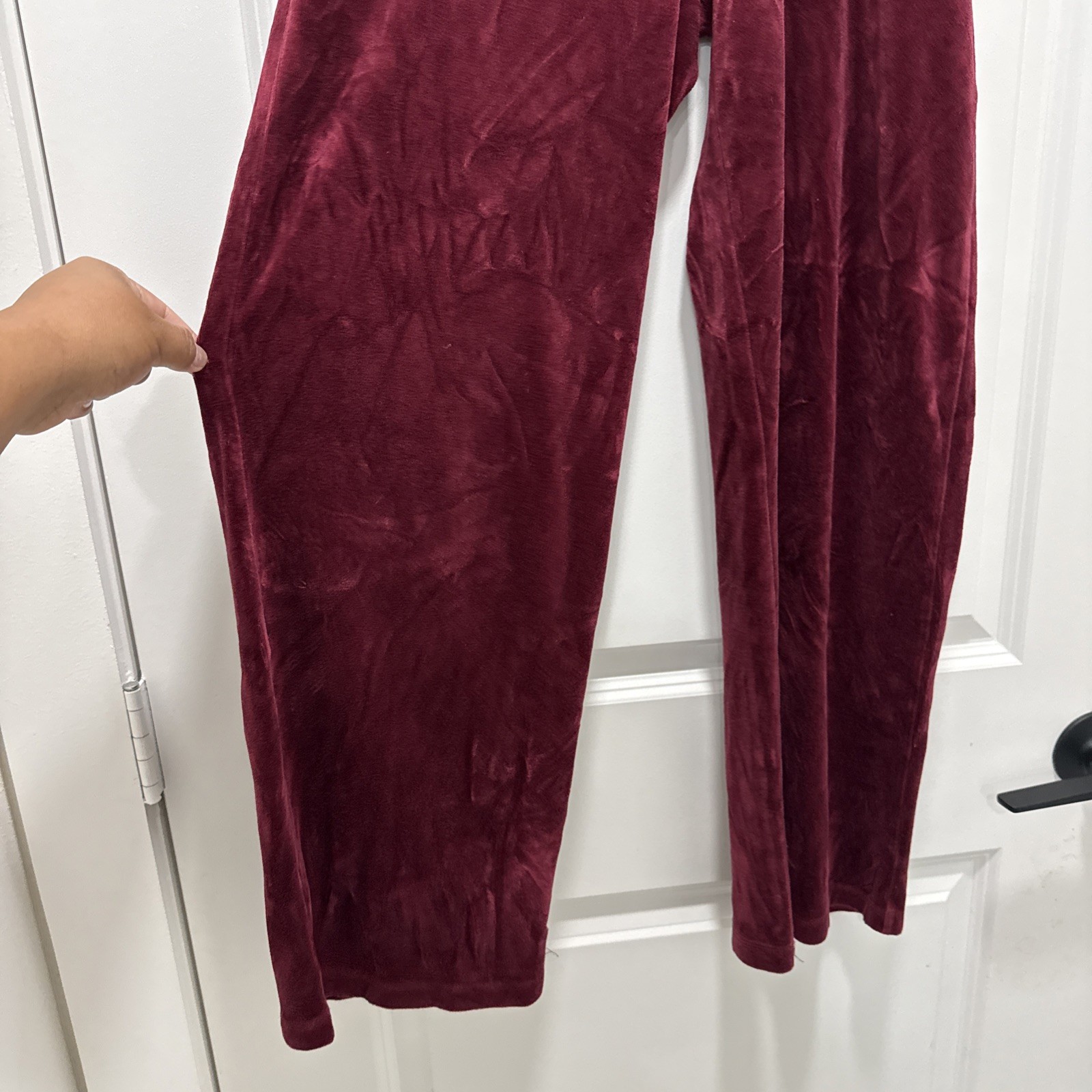 Talbots Velour Zip Front Sweatshirt & Pants Set Size Small Burgundy