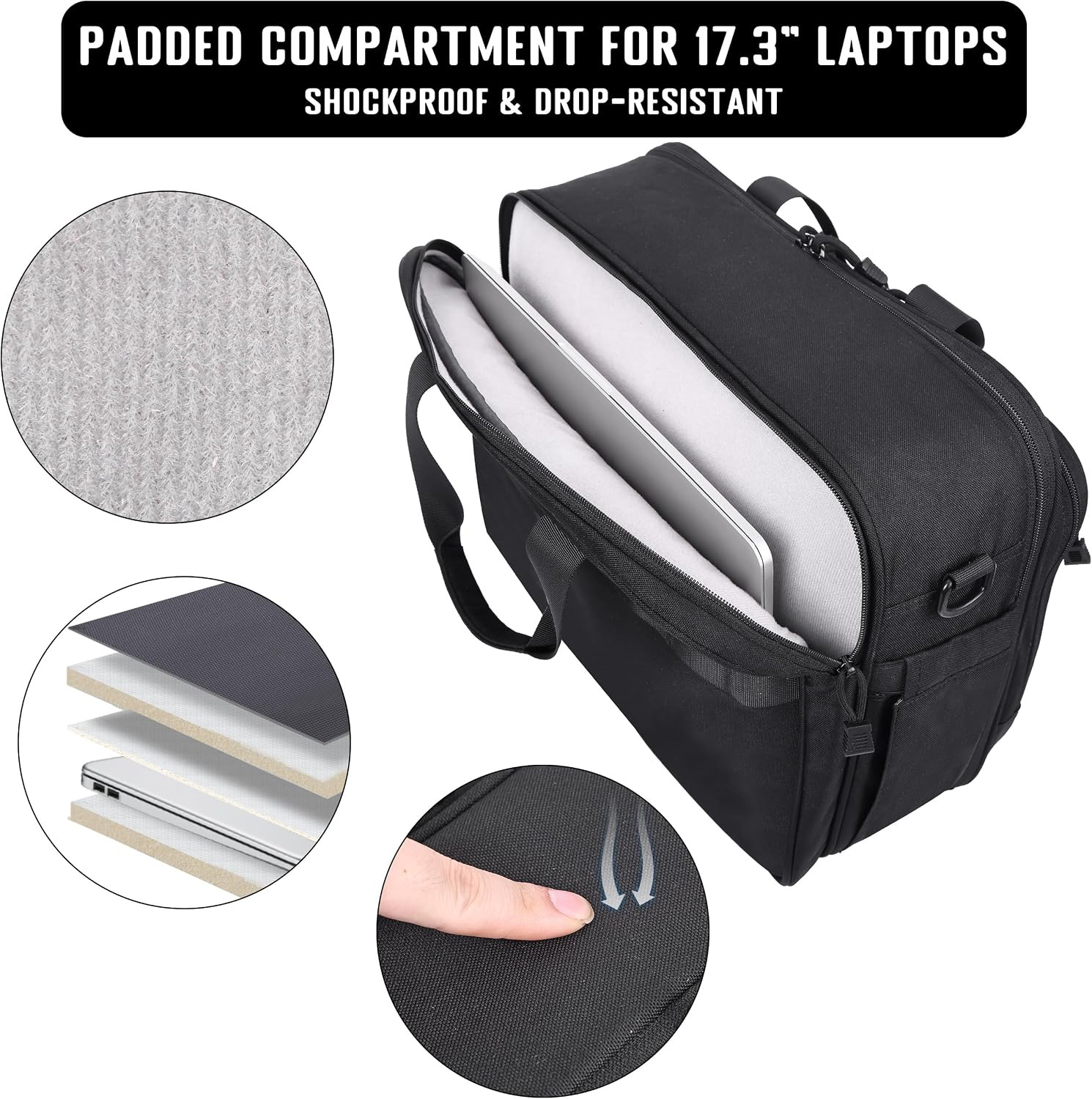 Large Tactical Messenger Laptop Bag for 17.3″ Computers with YKK Zippers