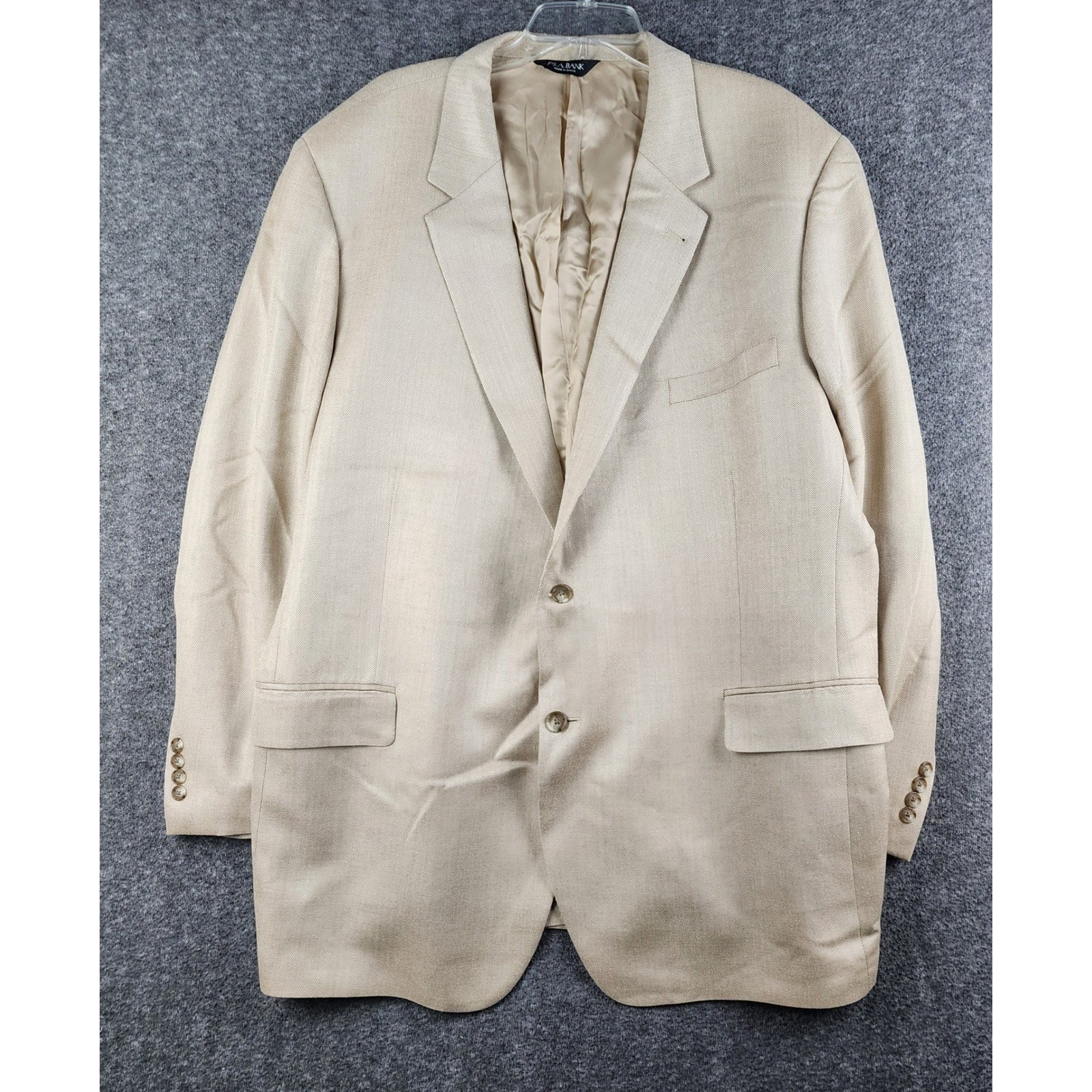 Jos. A. Bank Sport Coat Mens 52L Silk Camel Hair Herringbone Blazer Signature