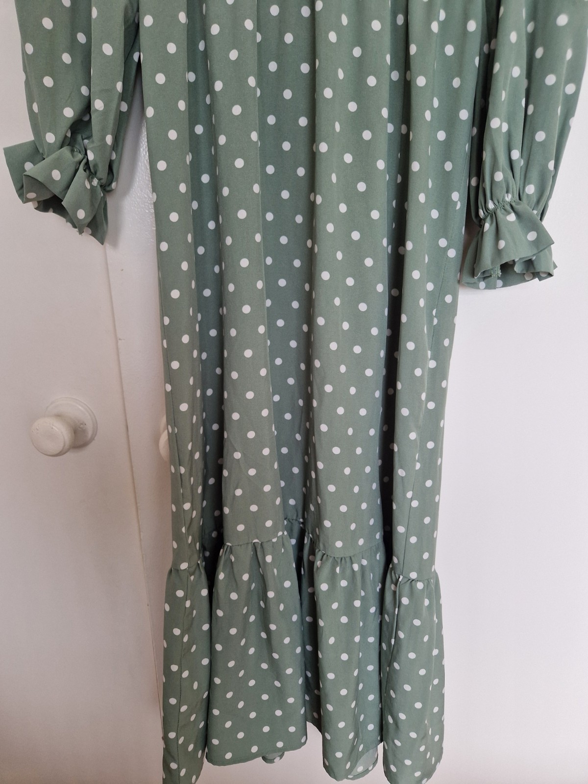 Emery Rose Dress Size Small Midi Long Green Polka Dot Wedding Occasion Summer