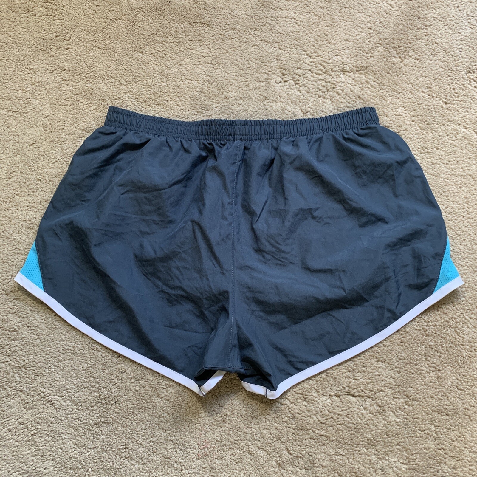 EUC Nike Dri-FIT 3.5” Shorts w/ Liner Briefs GRAY BLUE WHITE MEDIUM MSRP $42