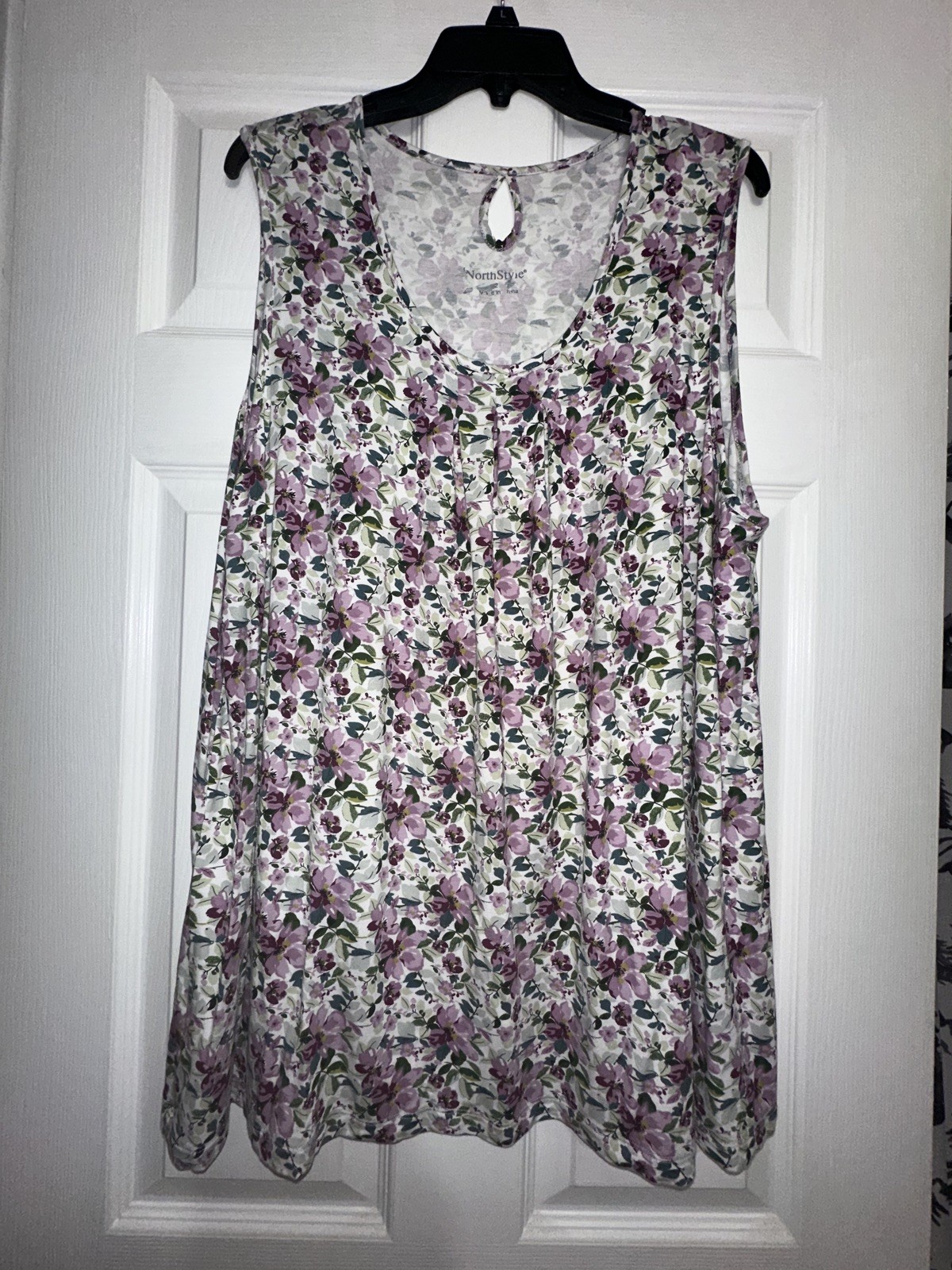 North Style Purple Floral Rayon from bamboo spandex 2 Piece Pajamas Set Size 2XL