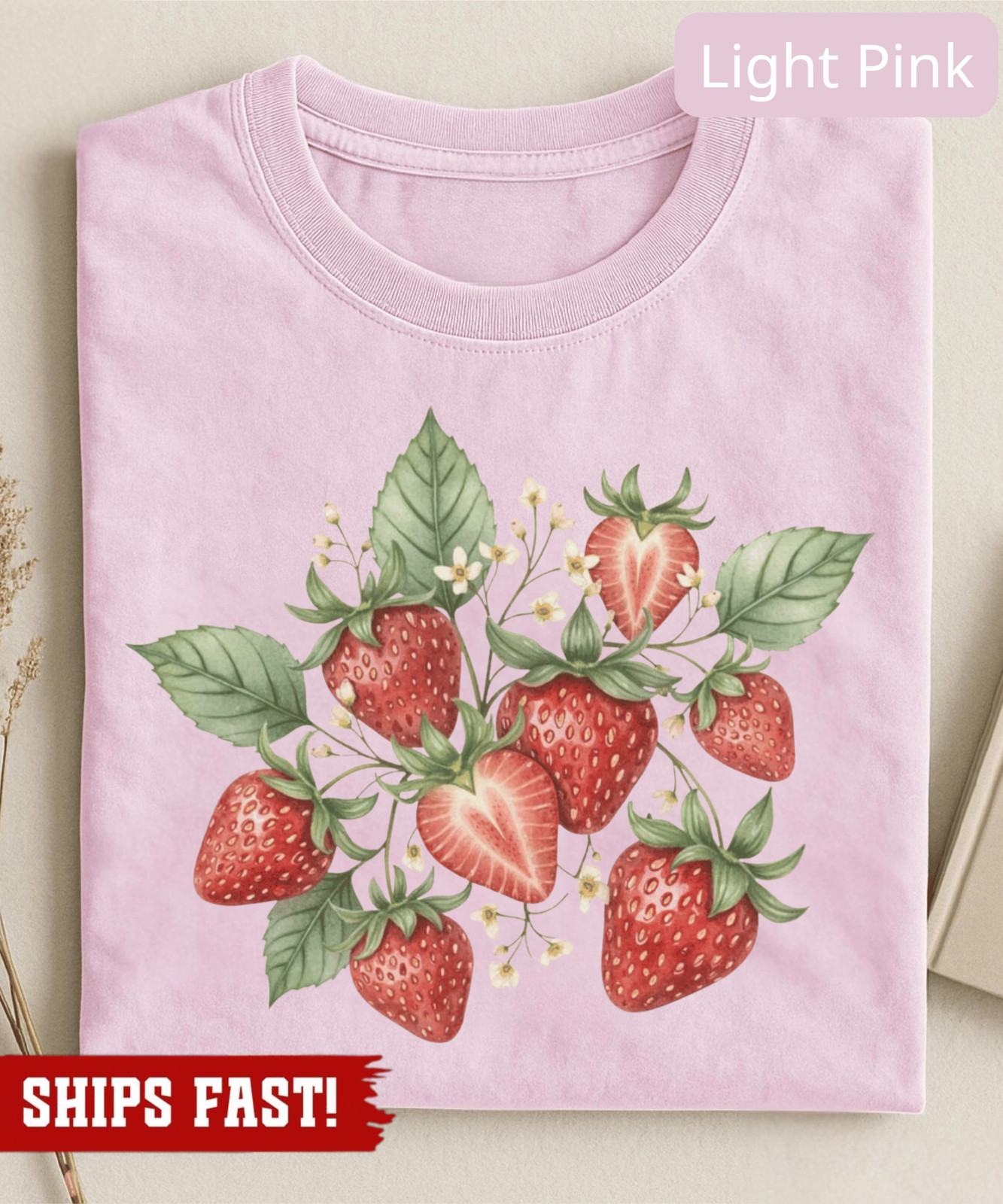 Vintage Strawberry Shirt, Retro Strawberry Plant Botanical Shirt, Cottagecore Be