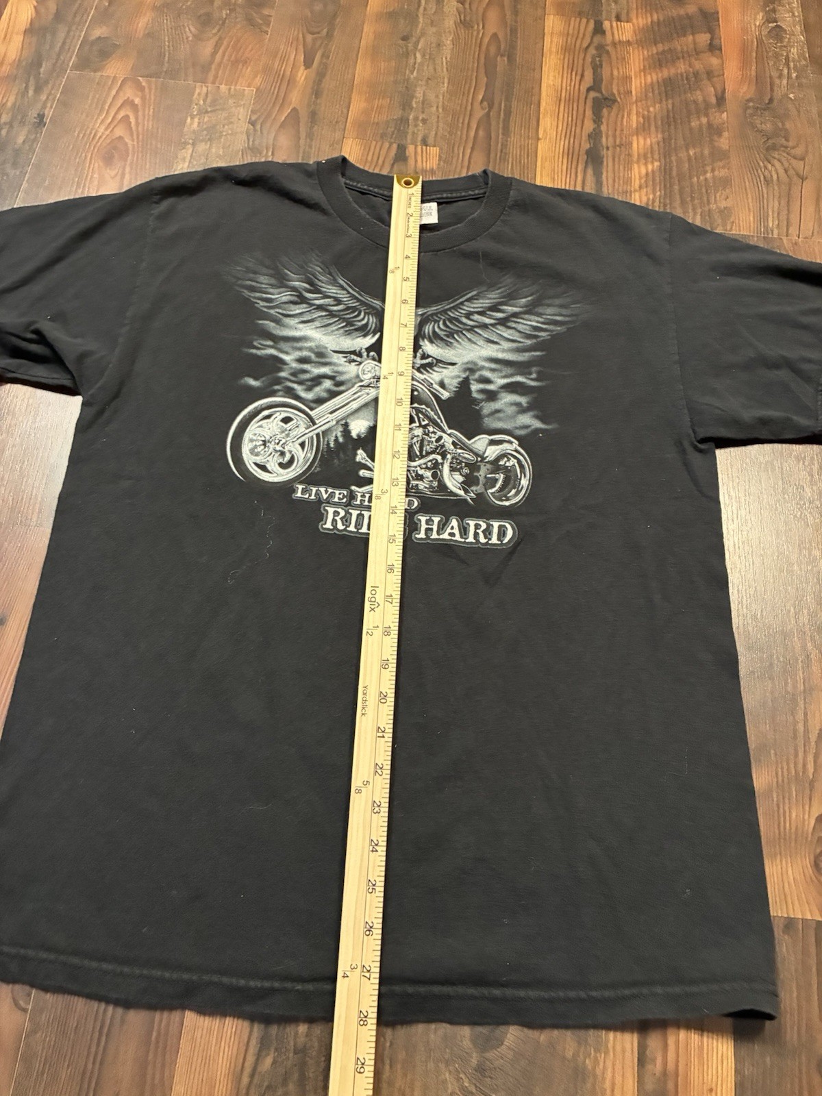 Vintage National Heritage Black ‘Live Hard Ride Hard’ T-Shirt Adult Size Large