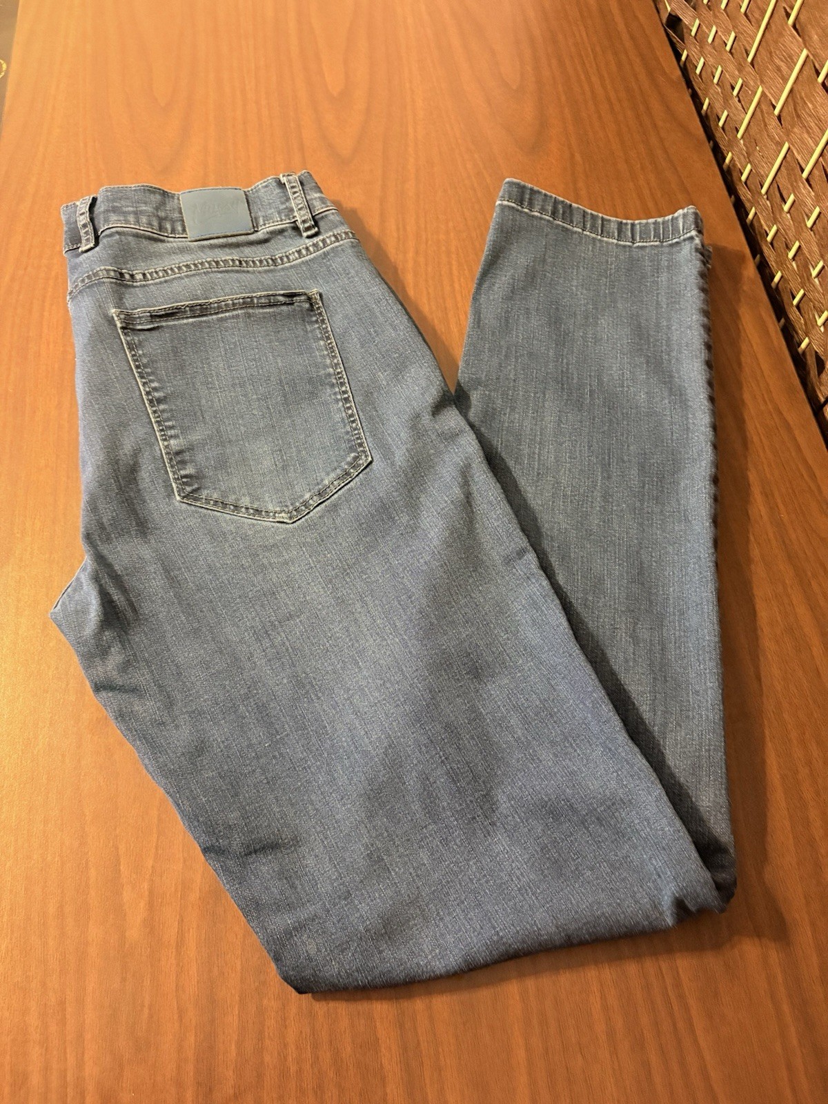Mugsy Jeans Fultons Mens 34×32 Blue Straight Stretch Denim Casual FLX3NFU