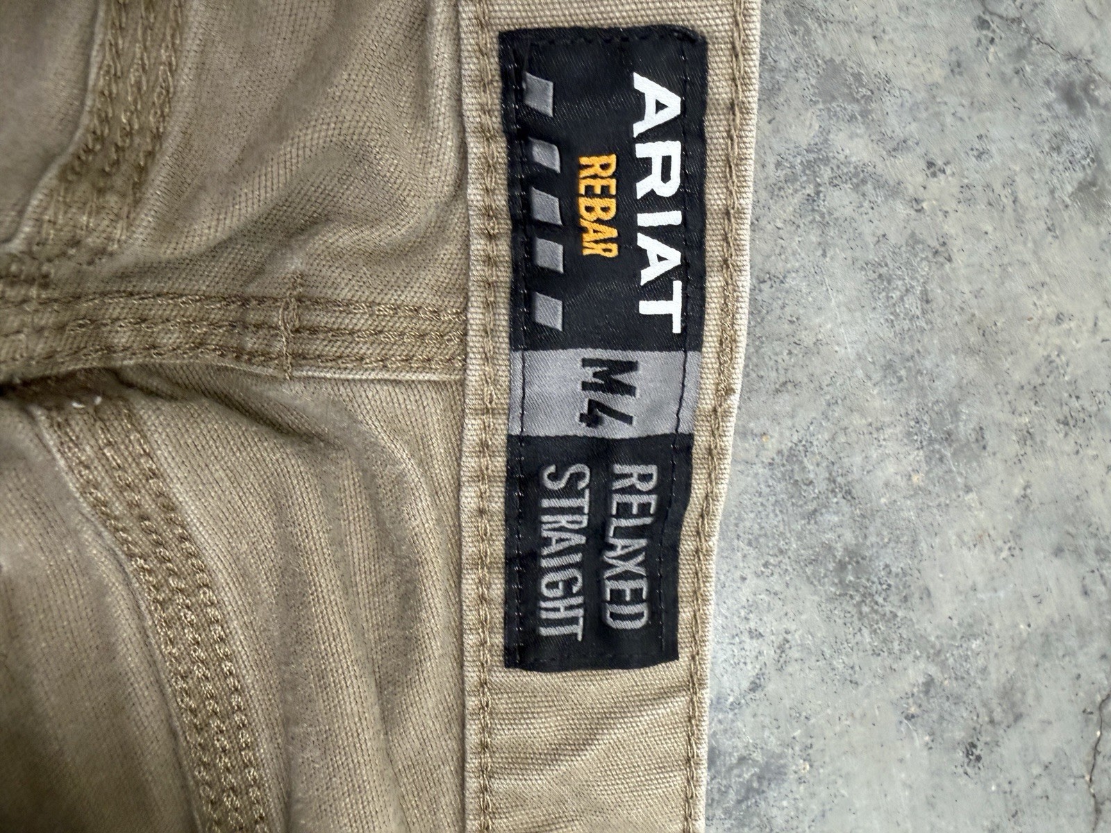 Ariat Men’s Rebar M4 Work Pants 32×30 Khaki Canvas Relaxed Straight Utility